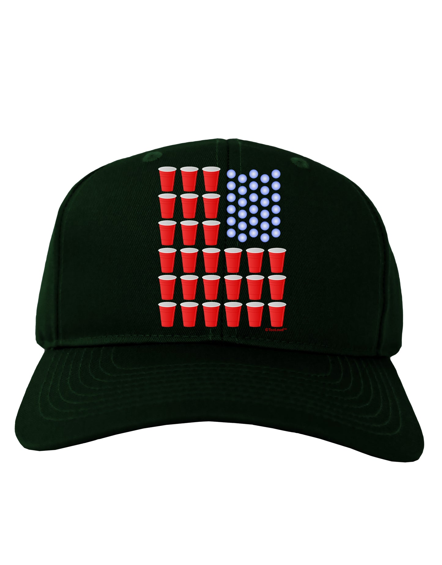 Beer Pong Flag Adult Dark Baseball Cap Hat-Baseball Cap-TooLoud-Hunter-Green-One Size-Davson Sales