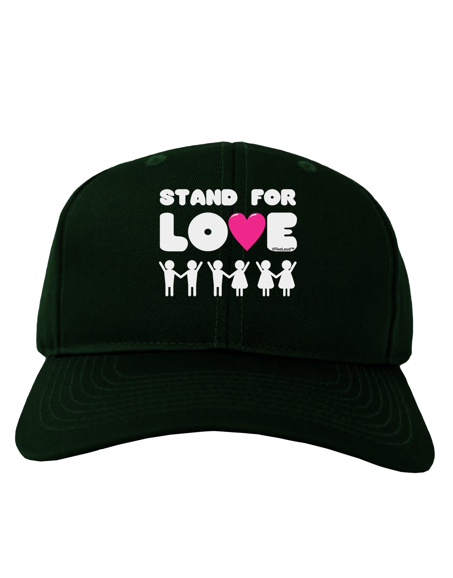 Stand For Love Pink Heart Adult Dark Baseball Cap Hat-Baseball Cap-TooLoud-Hunter-Green-One Size-Davson Sales