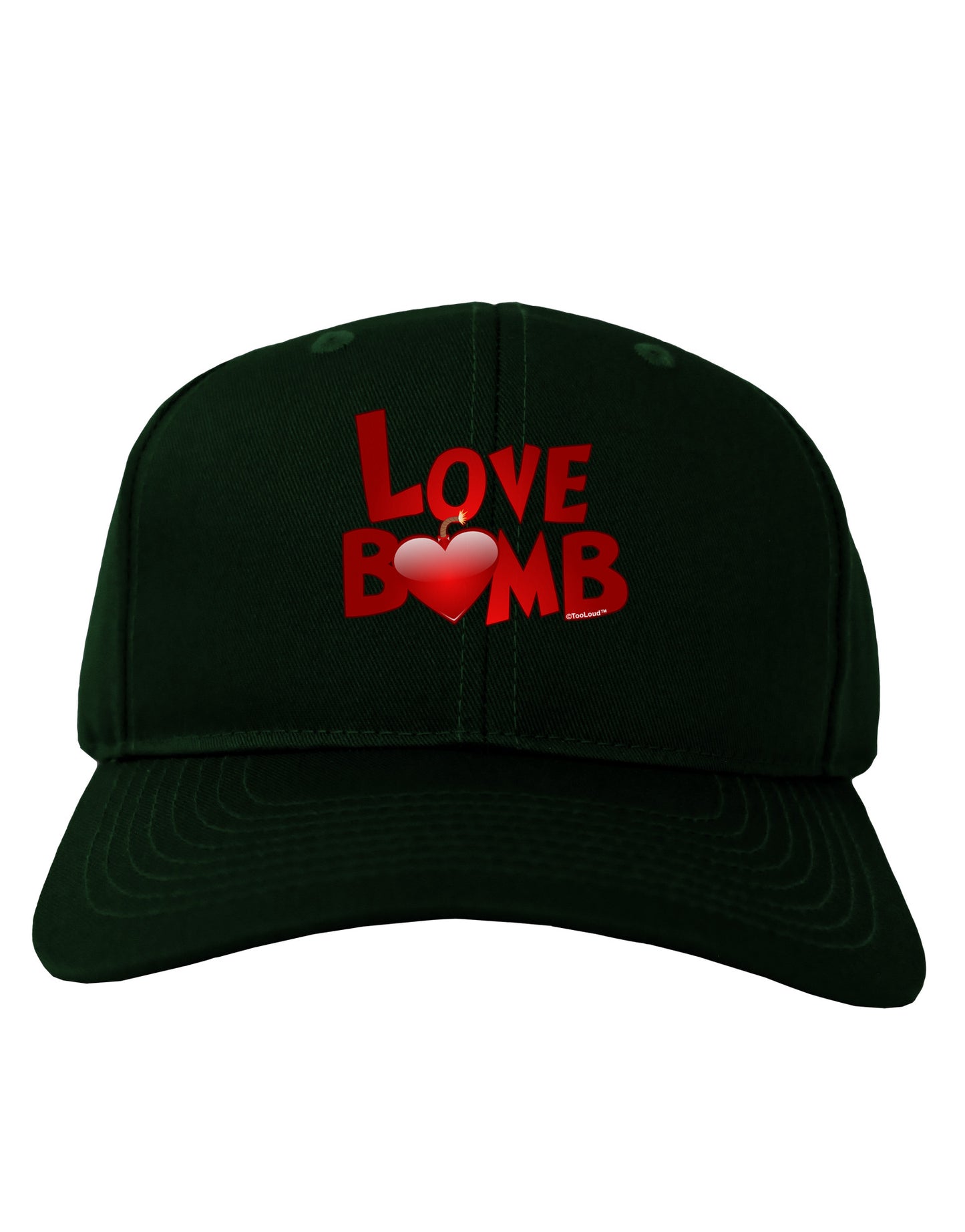 Love Bomb Text Adult Dark Baseball Cap Hat-Baseball Cap-TooLoud-Hunter-Green-One Size-Davson Sales