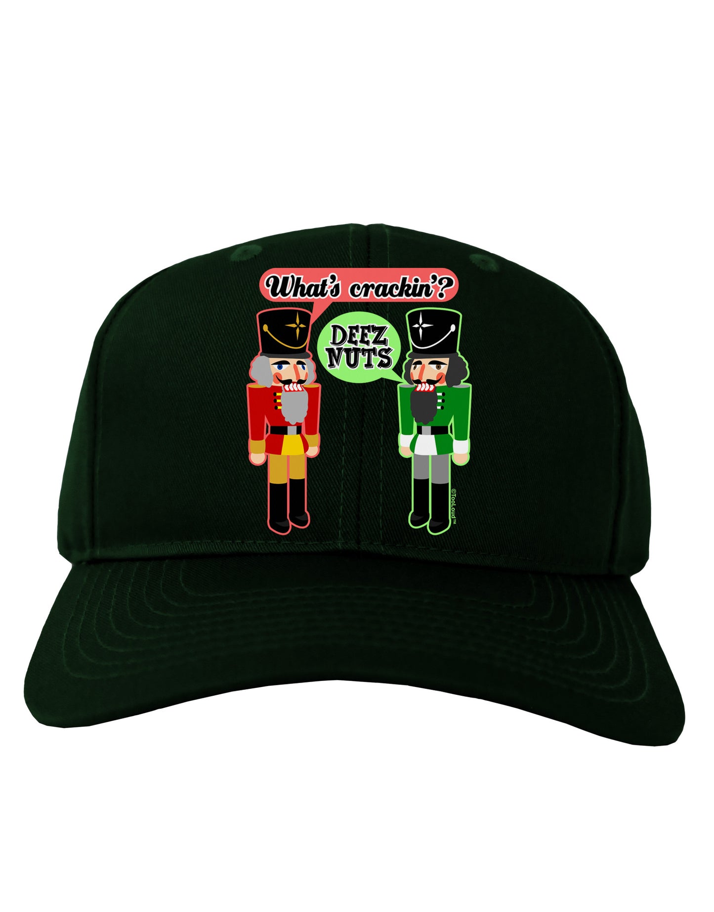 Whats Crackin - Deez Nuts Adult Dark Baseball Cap Hat by-Baseball Cap-TooLoud-Hunter-Green-One Size-Davson Sales