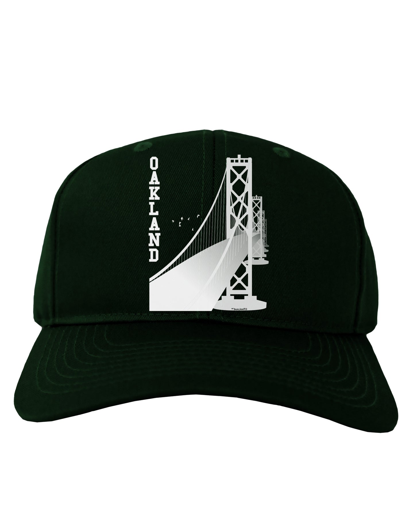 Oakland Text Bay Bridge Adult Dark Baseball Cap Hat-Baseball Cap-TooLoud-Hunter-Green-One Size-Davson Sales