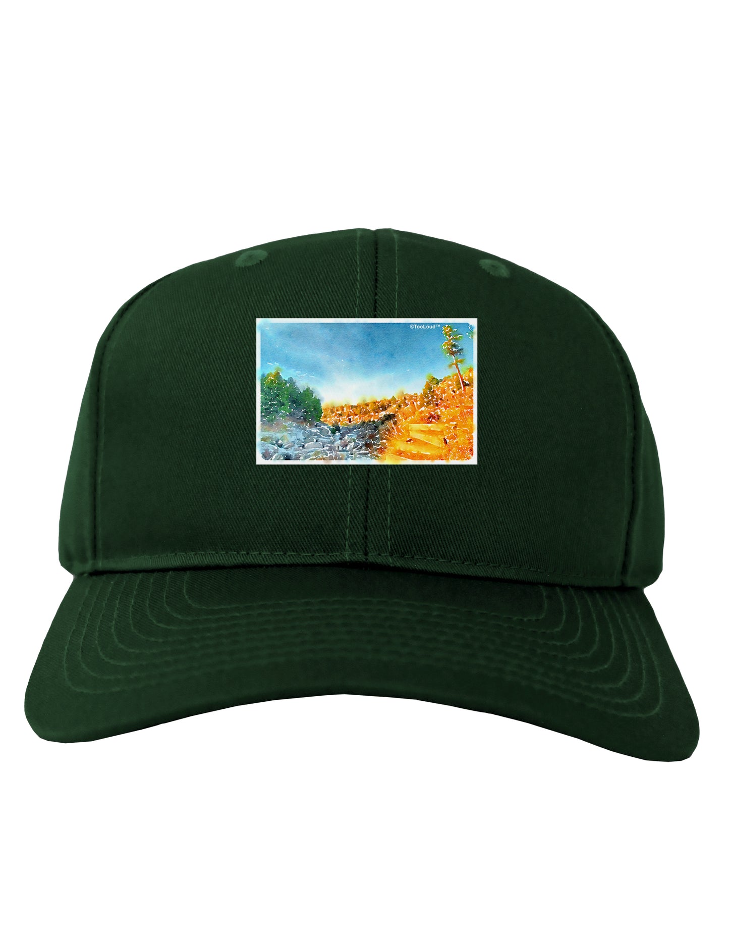 Castlewood Canyon Watercolor Adult Dark Baseball Cap Hat-Baseball Cap-TooLoud-Hunter-Green-One Size-Davson Sales