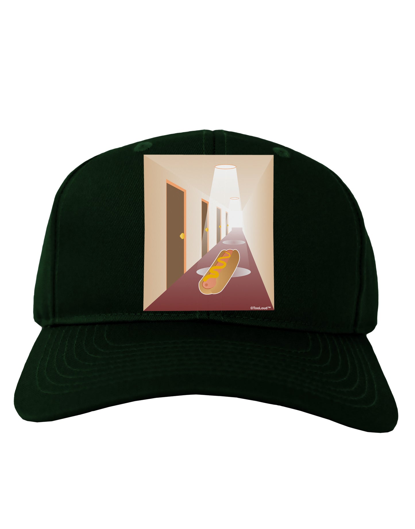Hotdog in a Hallway Adult Dark Baseball Cap Hat-Baseball Cap-TooLoud-Hunter-Green-One Size-Davson Sales