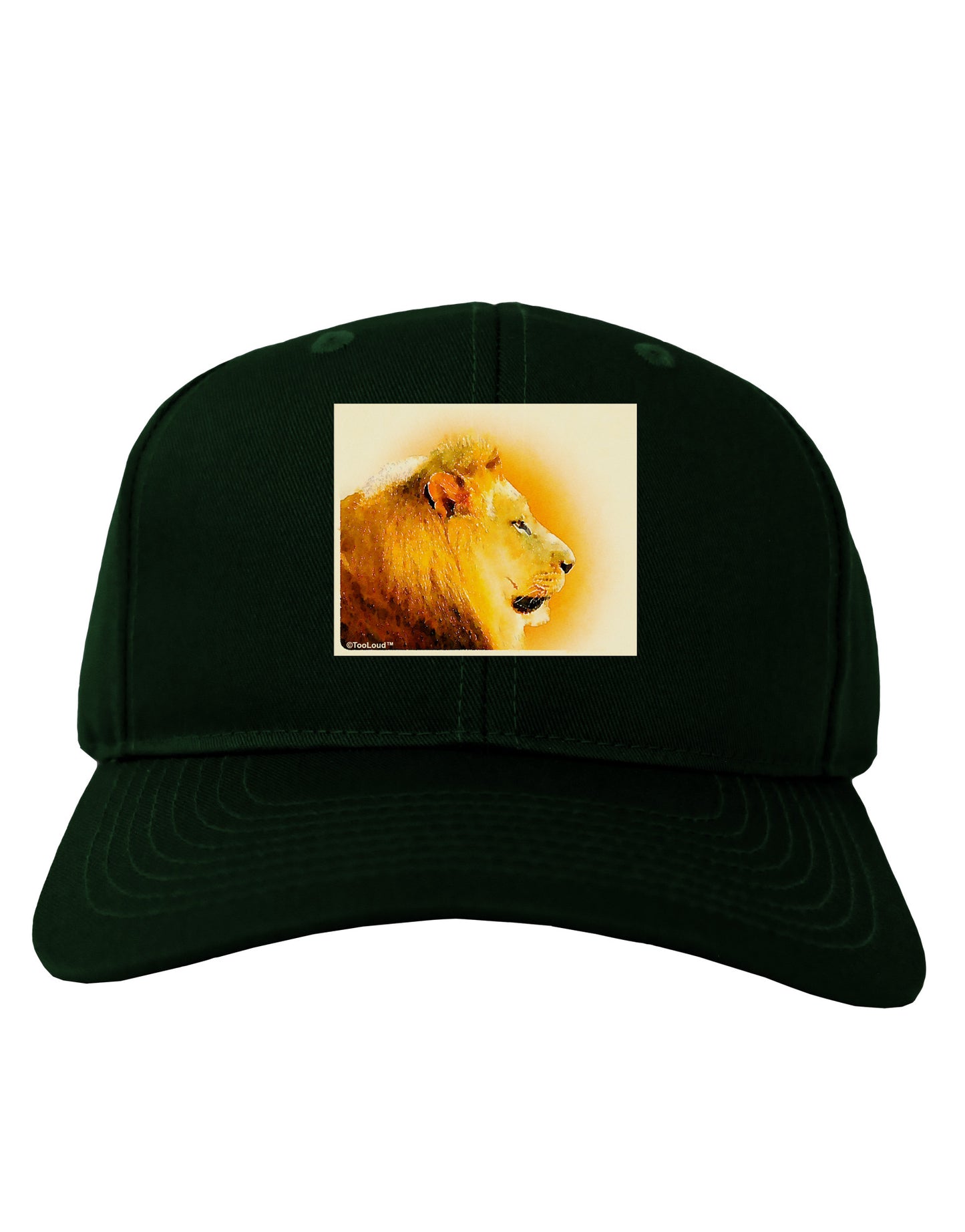 Lion Watercolor 3 Adult Dark Baseball Cap Hat-Baseball Cap-TooLoud-Hunter-Green-One Size-Davson Sales