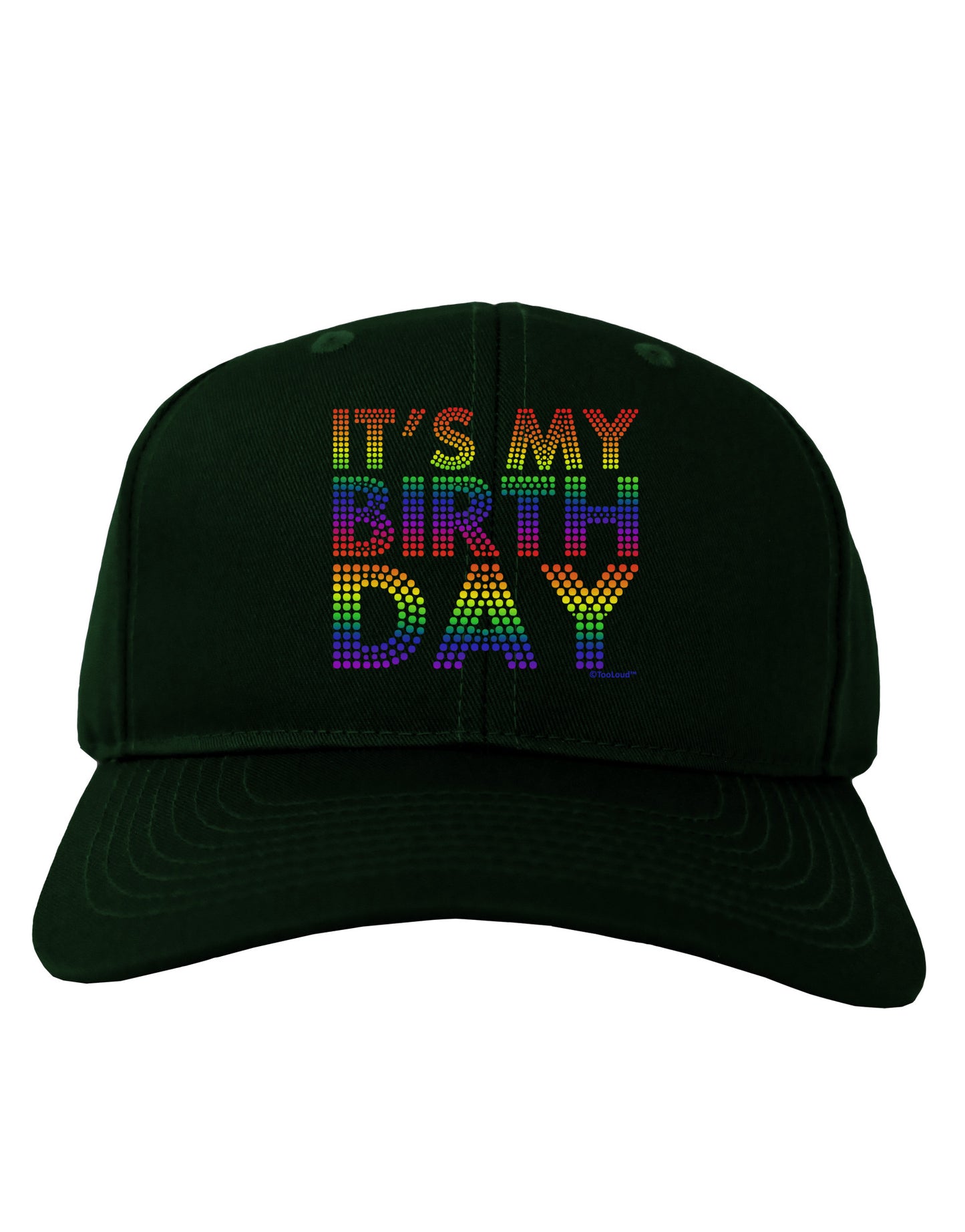 It's My Birthday - Candy Colored Dots Adult Dark Baseball Cap Hat by TooLoud-Baseball Cap-TooLoud-Hunter-Green-One Size-Davson Sales