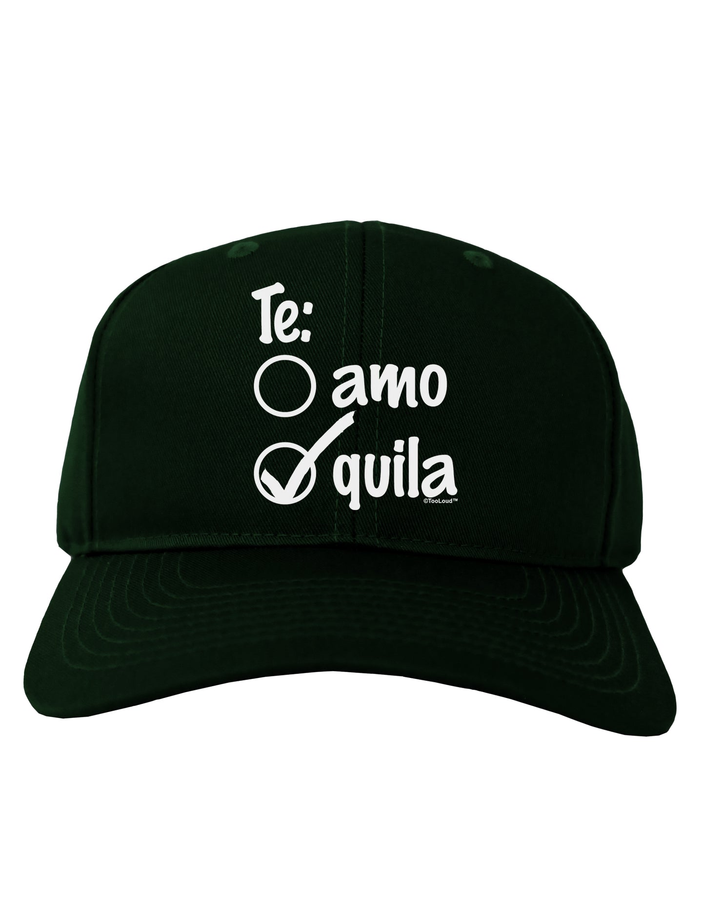 Tequila Checkmark Design Adult Dark Baseball Cap Hat by TooLoud-Baseball Cap-TooLoud-Hunter-Green-One Size-Davson Sales