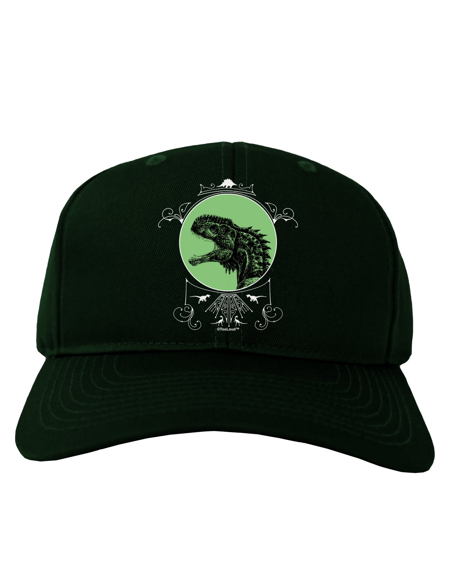 Jurassic Dinosaur Face Adult Dark Baseball Cap Hat by TooLoud-Baseball Cap-TooLoud-Hunter-Green-One Size-Davson Sales