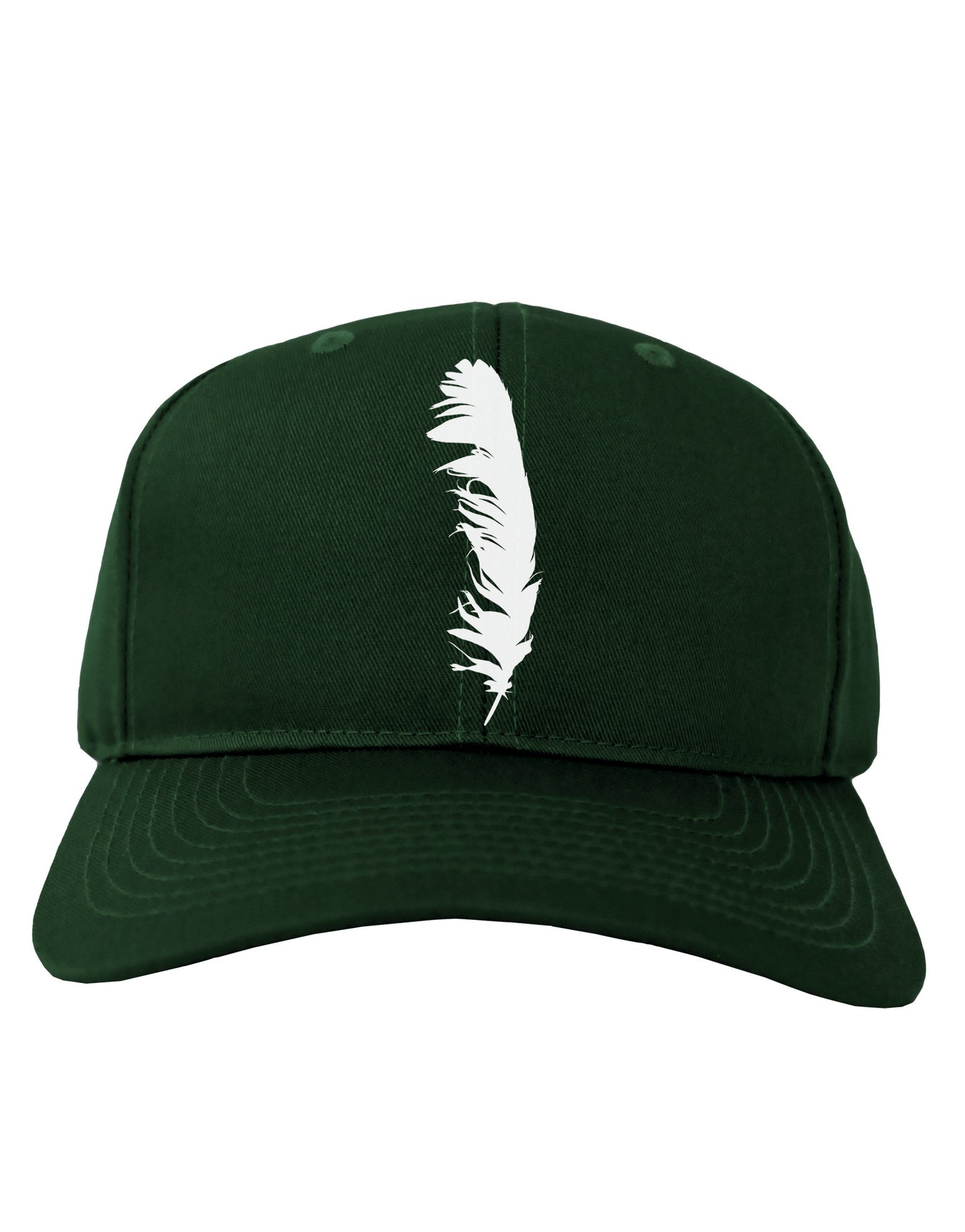 White Feather Adult Dark Baseball Cap Hat-Baseball Cap-TooLoud-Hunter-Green-One Size-Davson Sales