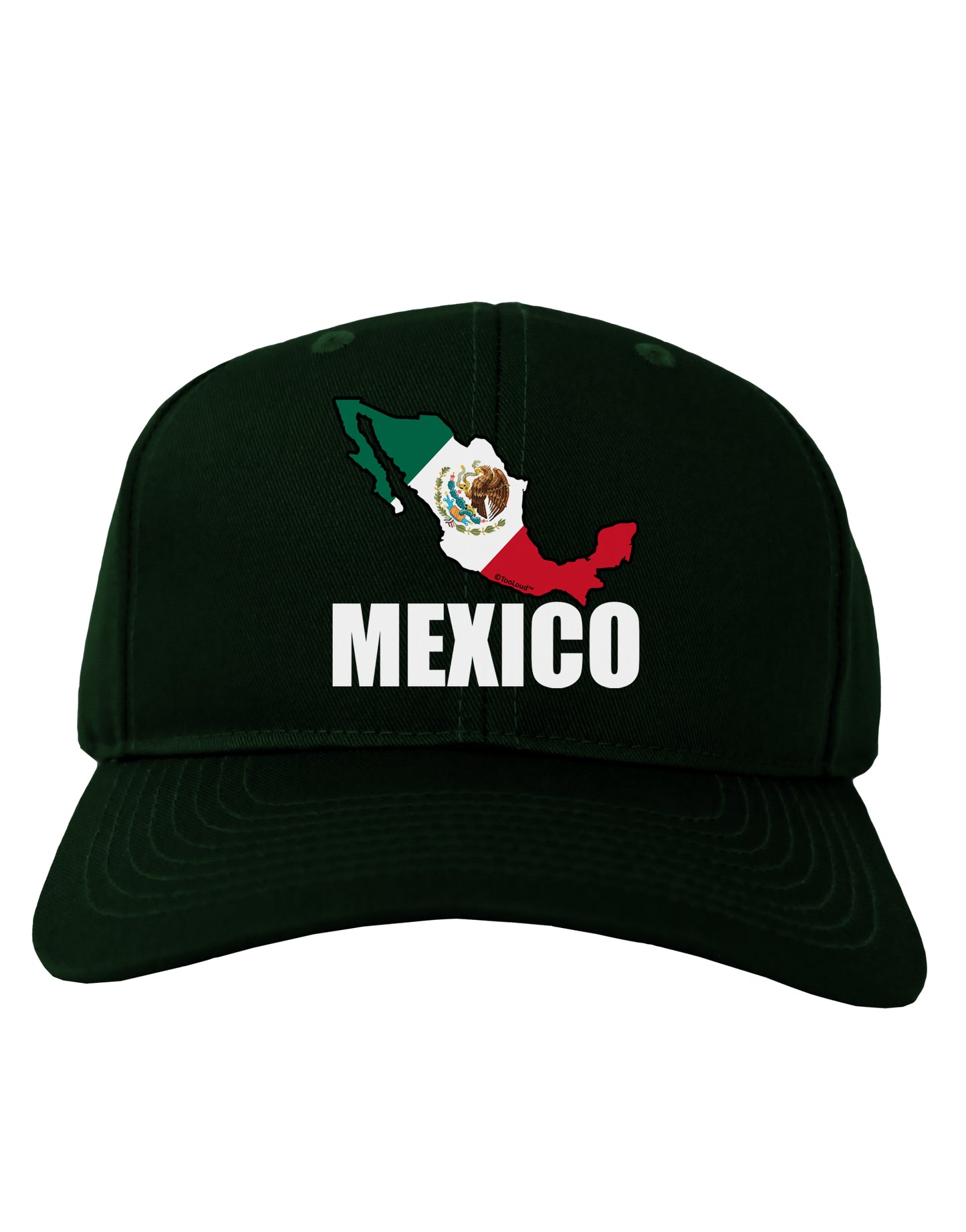 Mexico Outline - Mexican Flag - Mexico Text Adult Dark Baseball Cap Hat by TooLoud-Baseball Cap-TooLoud-Hunter-Green-One Size-Davson Sales