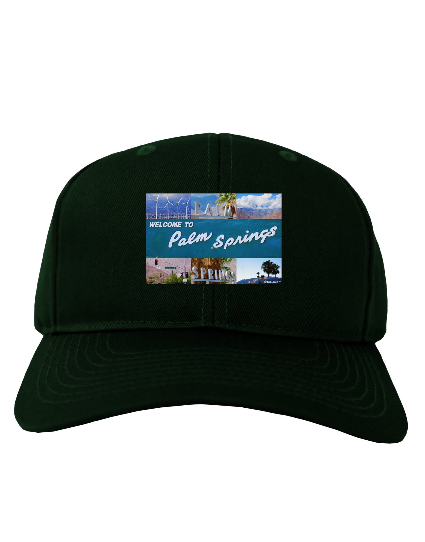 Welcome to Palm Springs Collage Adult Dark Baseball Cap Hat-Baseball Cap-TooLoud-Hunter-Green-One Size-Davson Sales