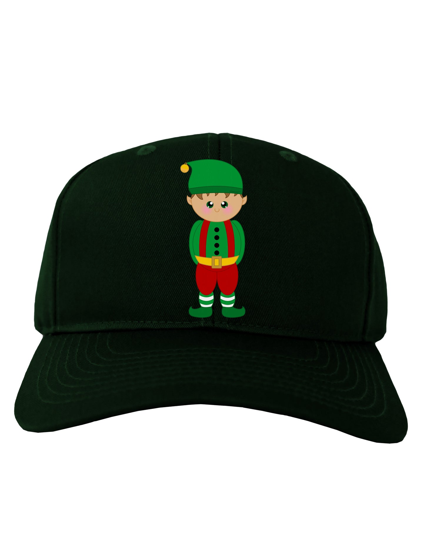 Cute Christmas Elf Boy Adult Dark Baseball Cap Hat-Baseball Cap-TooLoud-Hunter-Green-One Size-Davson Sales