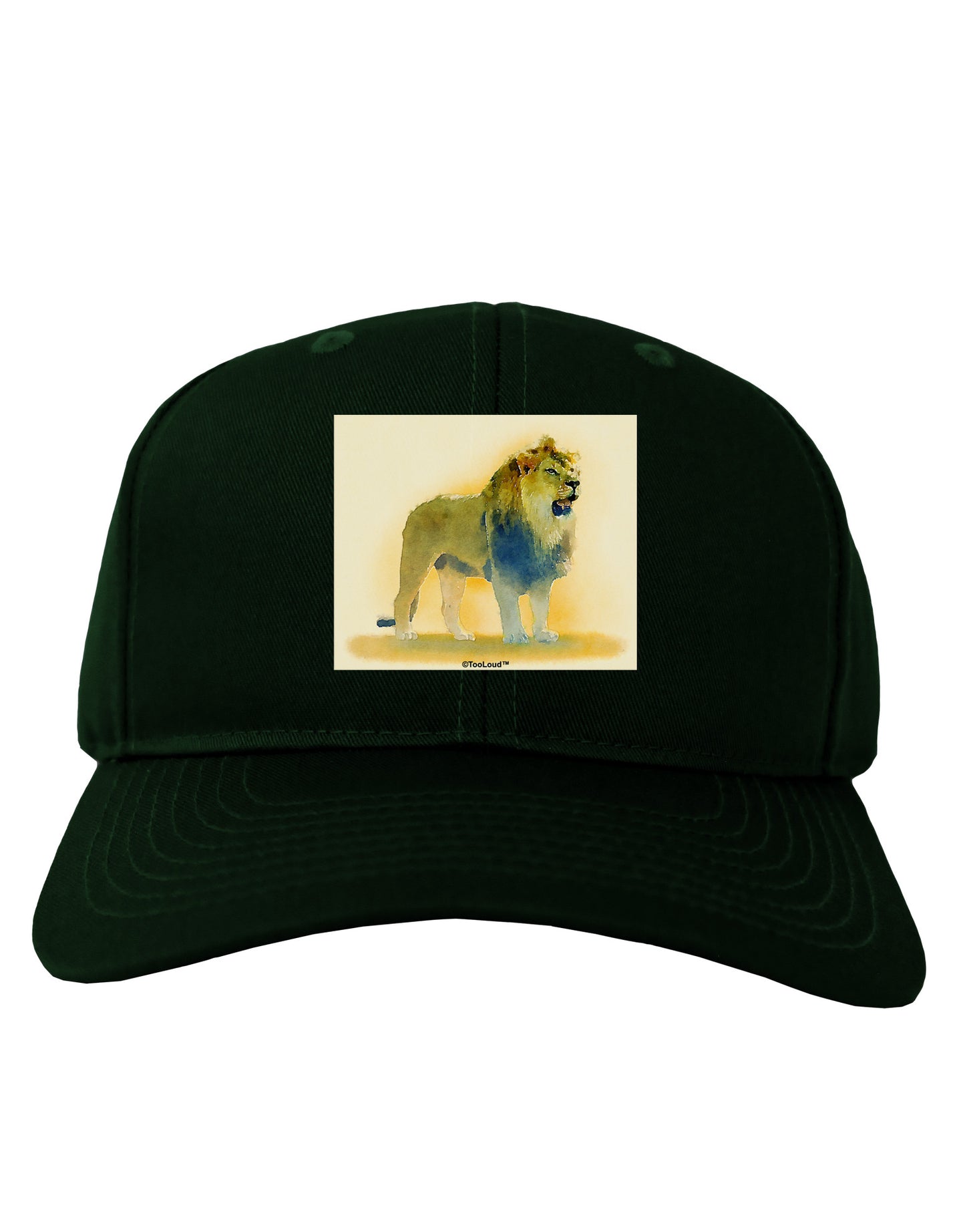 Lion Watercolor 1 Adult Dark Baseball Cap Hat-Baseball Cap-TooLoud-Hunter-Green-One Size-Davson Sales