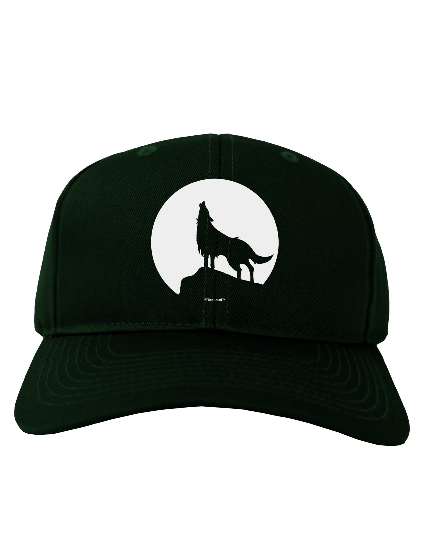 Wolf Howling at the Moon - Design #1 Adult Dark Baseball Cap Hat by TooLoud-Baseball Cap-TooLoud-Hunter-Green-One Size-Davson Sales