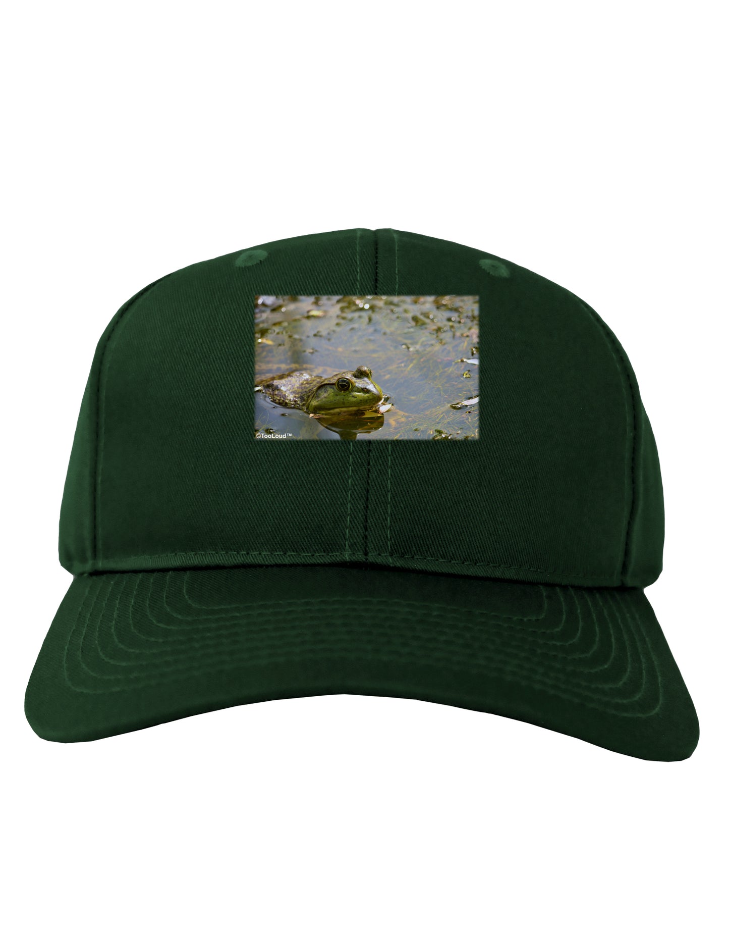 Bullfrog In Water Adult Dark Baseball Cap Hat by TooLoud-Baseball Cap-TooLoud-Hunter-Green-One Size-Davson Sales