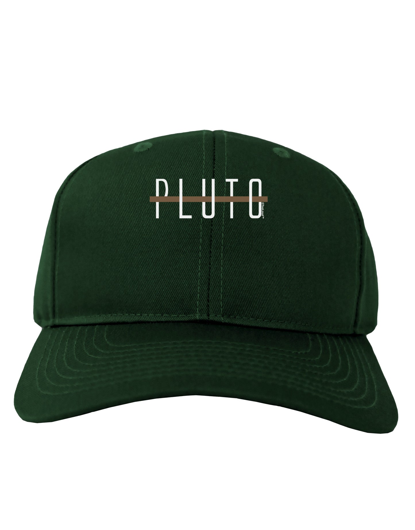 Planet Pluto Text Only Dark Adult Dark Baseball Cap Hat-Baseball Cap-TooLoud-Hunter-Green-One Size-Davson Sales