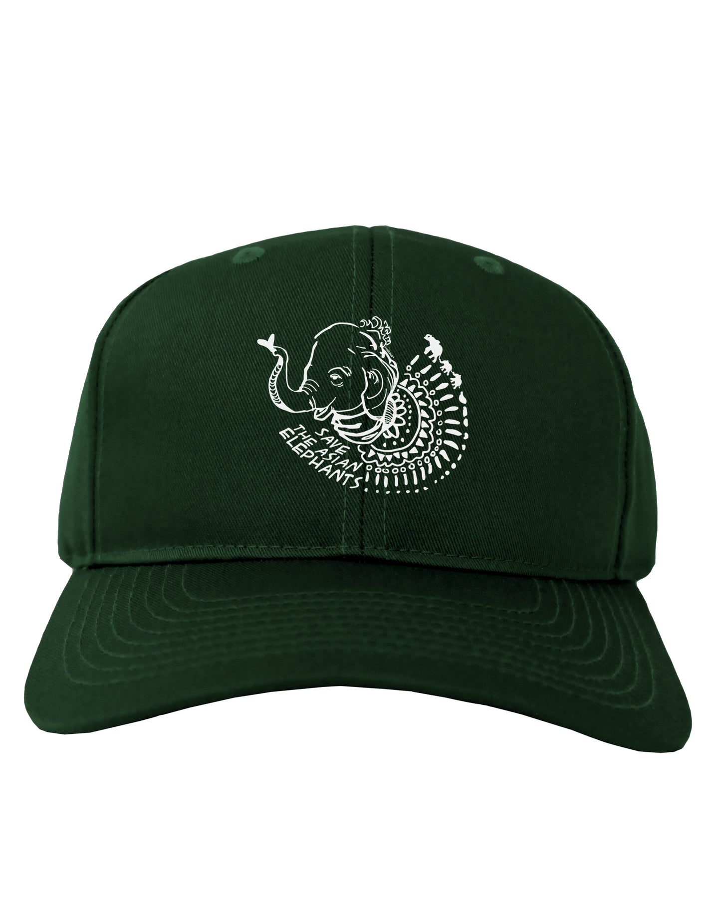 TooLoud Save the Asian Elephants Adult Dark Baseball Cap Hat-Baseball Cap-TooLoud-Hunter-Green-One-Size-Fits-Most-Davson Sales