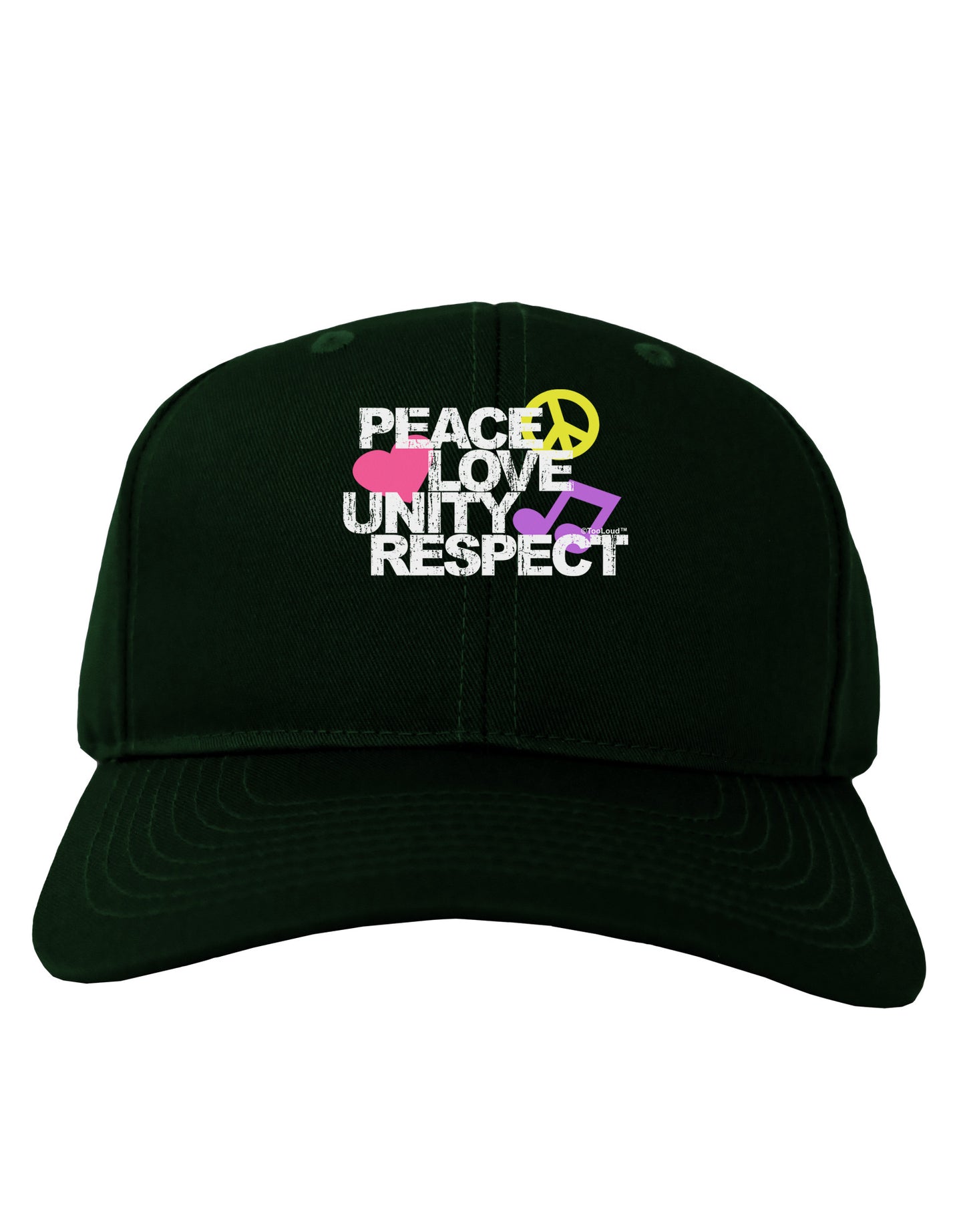 PLUR Distressed Text Adult Dark Baseball Cap Hat-Baseball Cap-TooLoud-Hunter-Green-One Size-Davson Sales