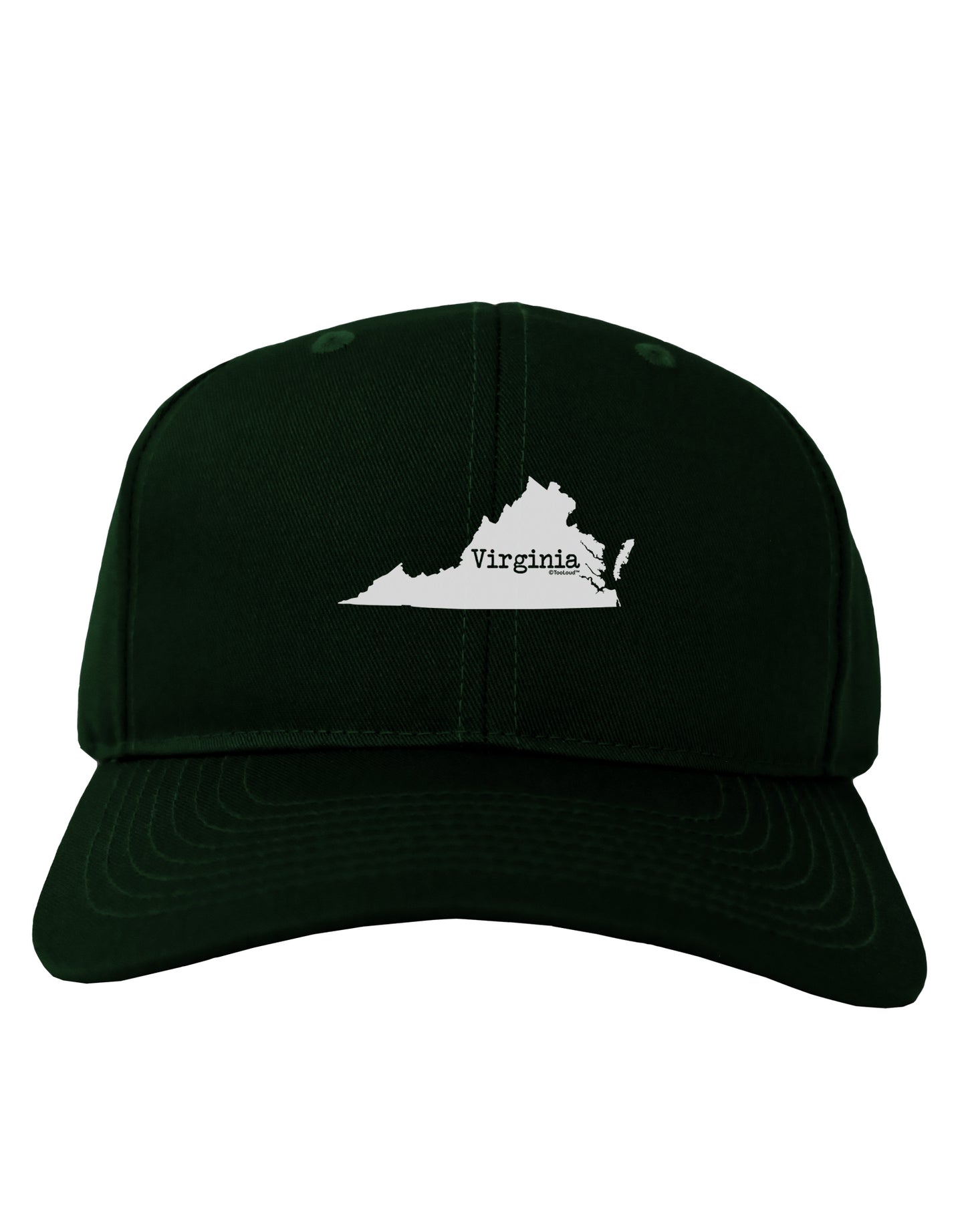 Virginia - United States Shape Adult Dark Baseball Cap Hat by TooLoud-Baseball Cap-TooLoud-Hunter-Green-One Size-Davson Sales