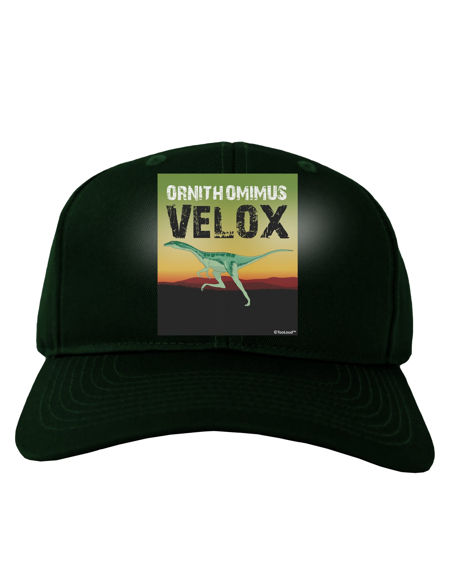 Ornithomimus Velox - With Name Adult Dark Baseball Cap Hat by TooLoud-Baseball Cap-TooLoud-Hunter-Green-One Size-Davson Sales