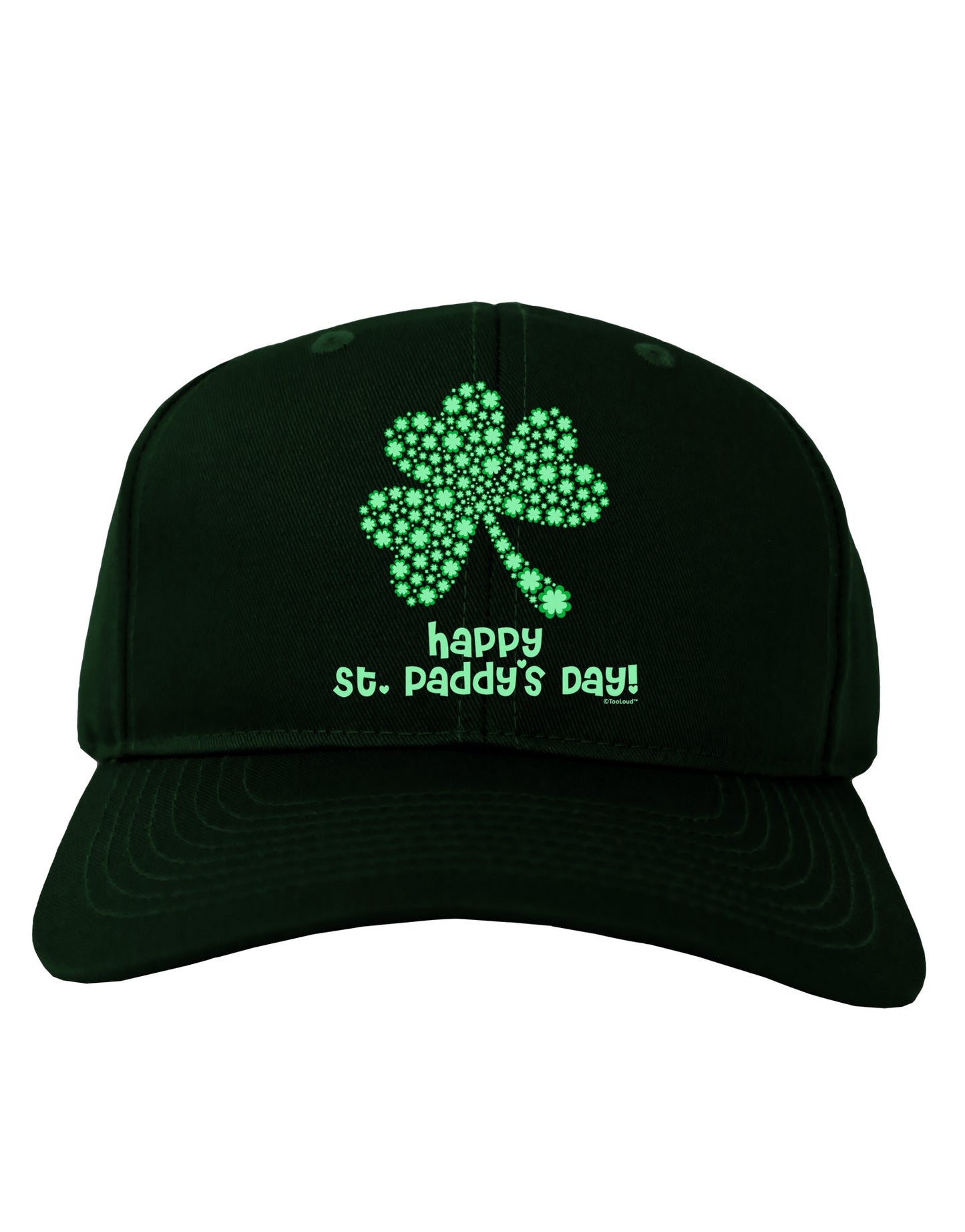 Happy St. Paddy's Day Shamrock Design Adult Dark Baseball Cap Hat by TooLoud-Baseball Cap-TooLoud-Hunter-Green-One Size-Davson Sales