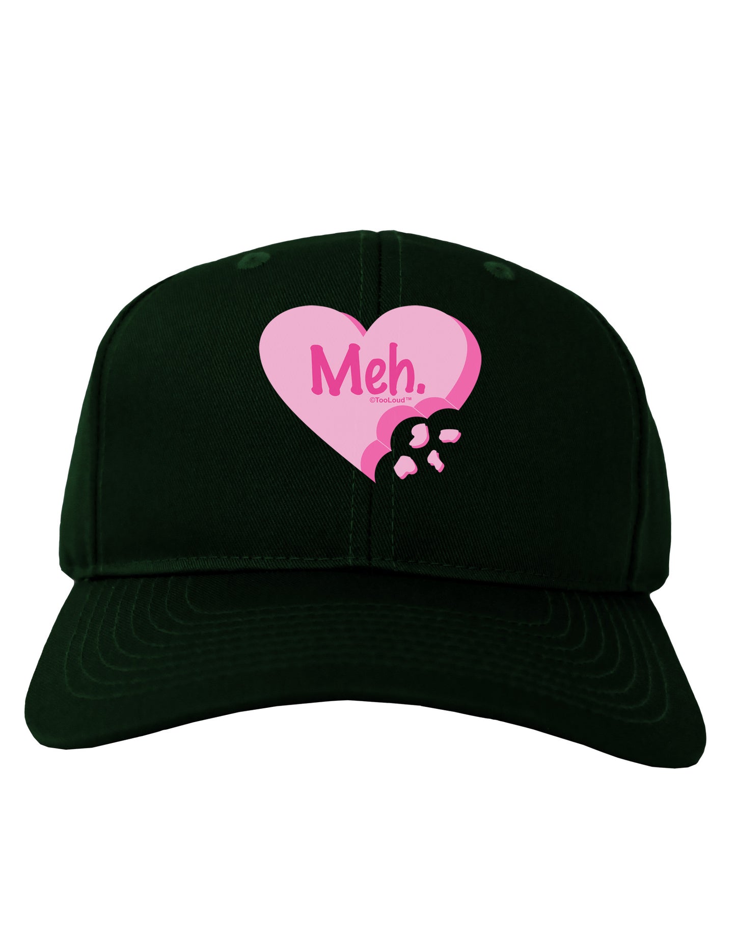 Meh Candy Heart - Valentines Day Adult Dark Baseball Cap Hat by TooLoud-Baseball Cap-TooLoud-Hunter-Green-One Size-Davson Sales