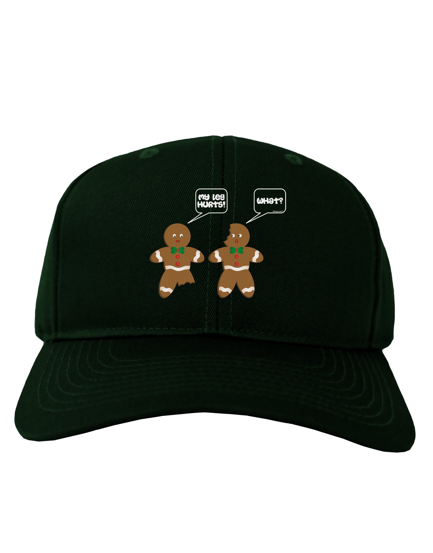 Funny Gingerbread Conversation Christmas Adult Dark Baseball Cap Hat-Baseball Cap-TooLoud-Hunter-Green-One Size-Davson Sales
