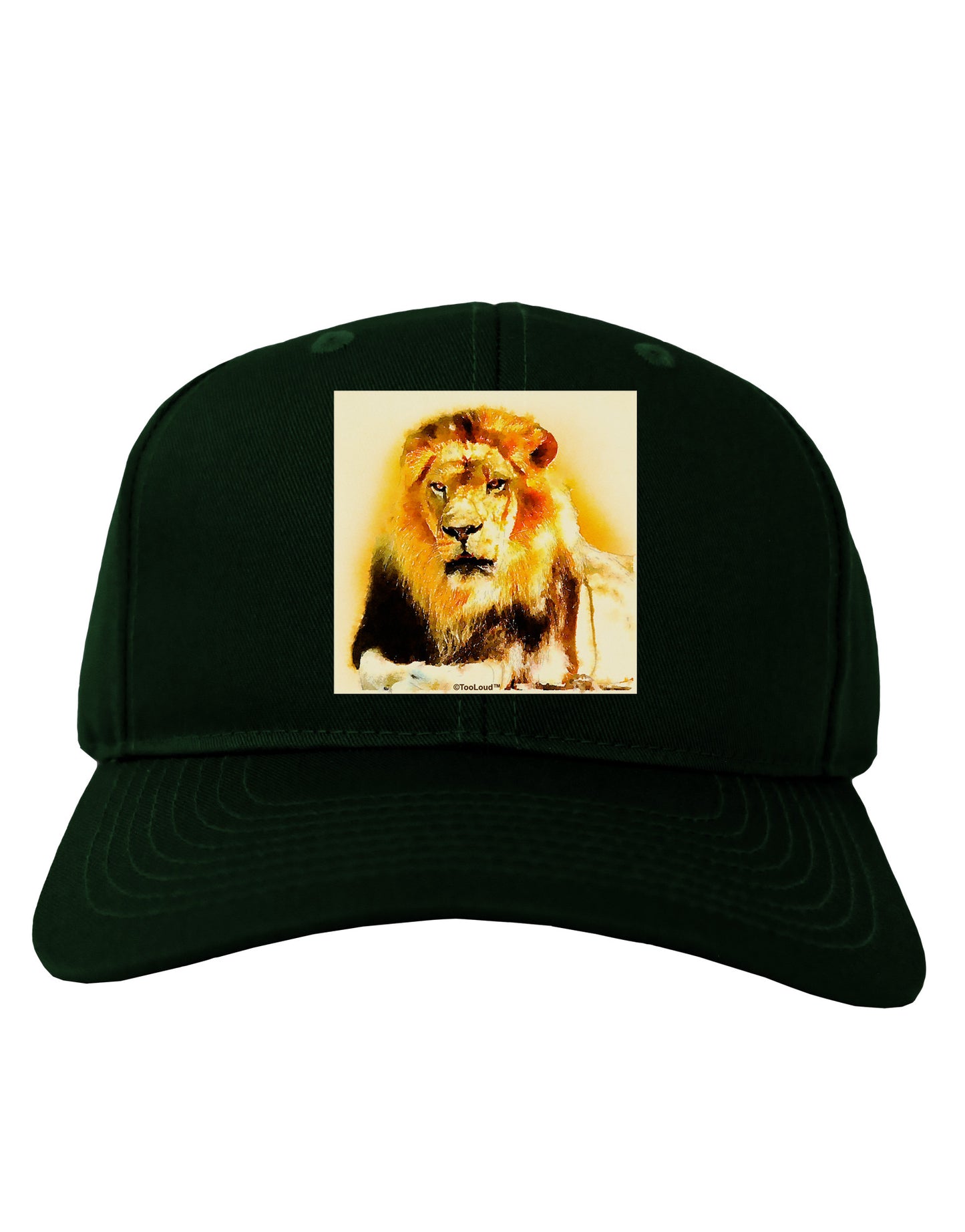 Lion Watercolor 4 Adult Dark Baseball Cap Hat-Baseball Cap-TooLoud-Hunter-Green-One Size-Davson Sales