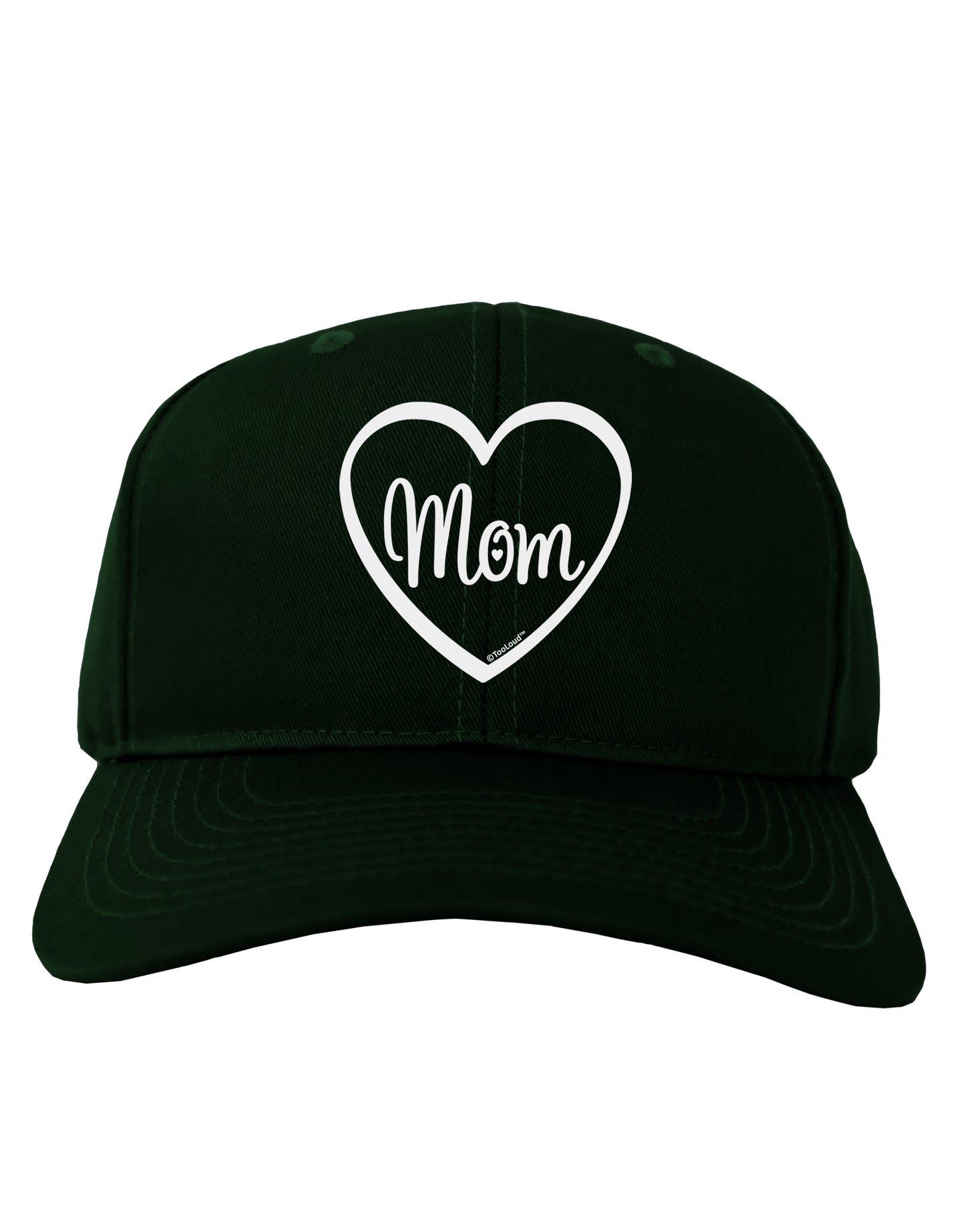 Mom Heart Design Adult Dark Baseball Cap Hat by TooLoud-Baseball Cap-TooLoud-Hunter-Green-One Size-Davson Sales