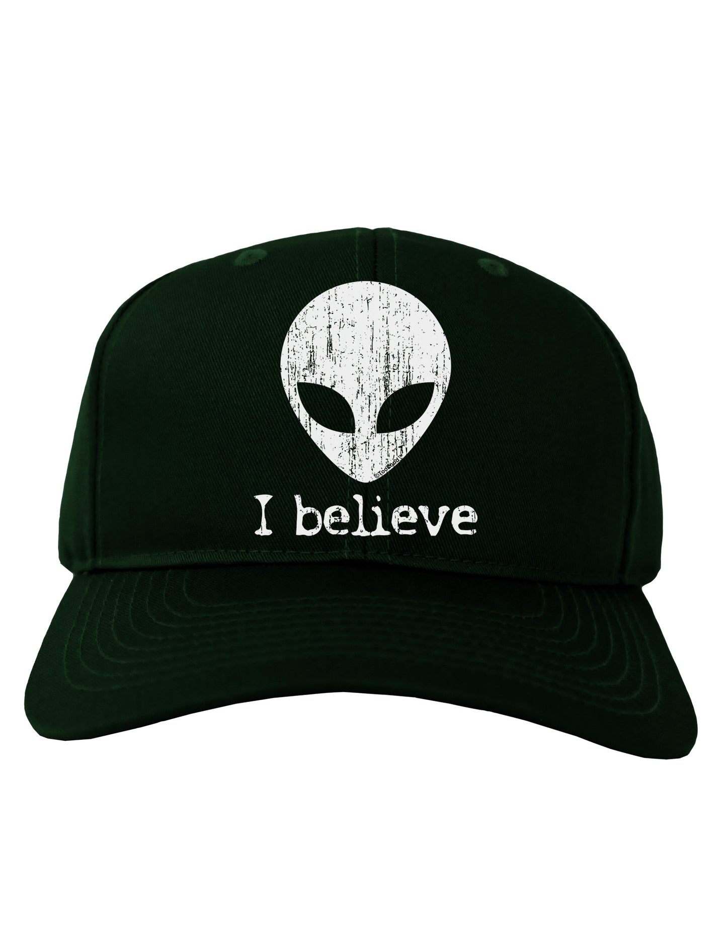 Extraterrestrial - I Believe Distressed Adult Dark Baseball Cap Hat by TooLoud-Baseball Cap-TooLoud-Hunter-Green-One Size-Davson Sales