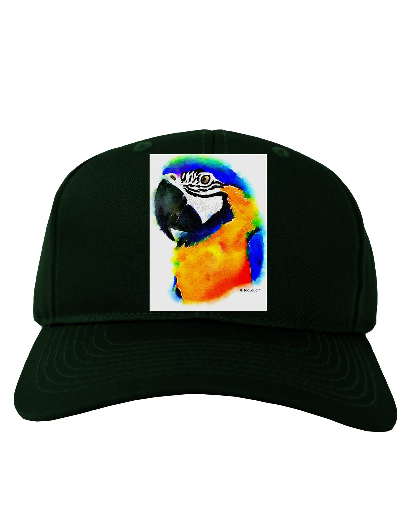 Brightly Colored Parrot Watercolor Adult Dark Baseball Cap Hat-Baseball Cap-TooLoud-Hunter-Green-One Size-Davson Sales