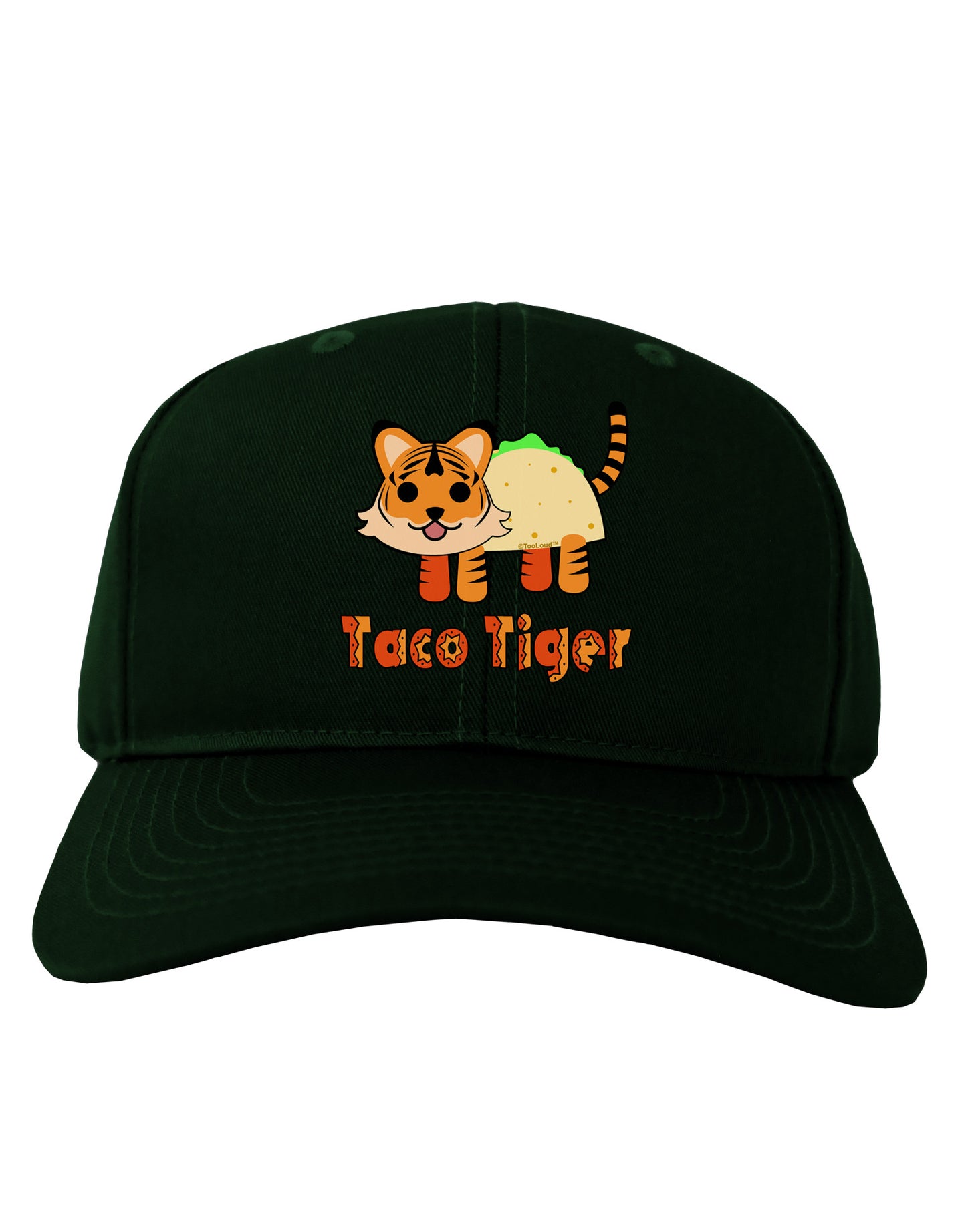 Cute Taco Tiger Text Adult Dark Baseball Cap Hat-Baseball Cap-TooLoud-Hunter-Green-One Size-Davson Sales