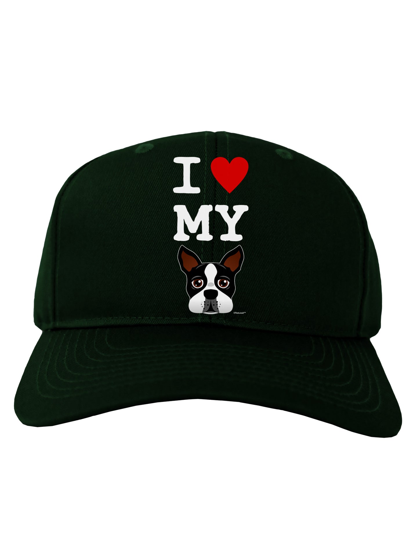 I Heart My Boston Terrier Adult Dark Baseball Cap Hat-Baseball Cap-TooLoud-Hunter-Green-One Size-Davson Sales