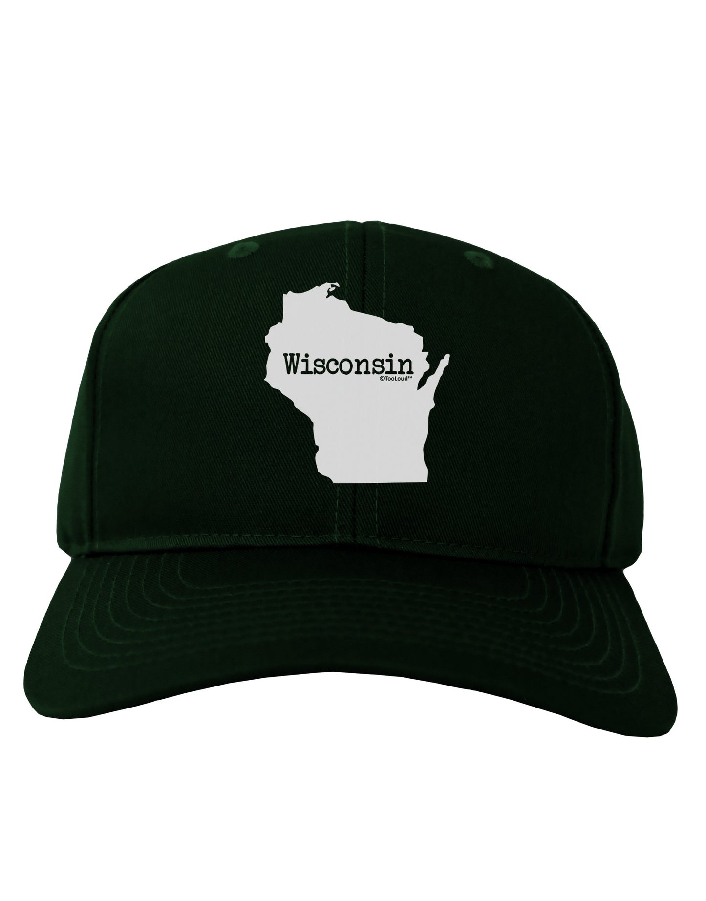 Wisconsin - United States Shape Adult Dark Baseball Cap Hat-Baseball Cap-TooLoud-Hunter-Green-One Size-Davson Sales