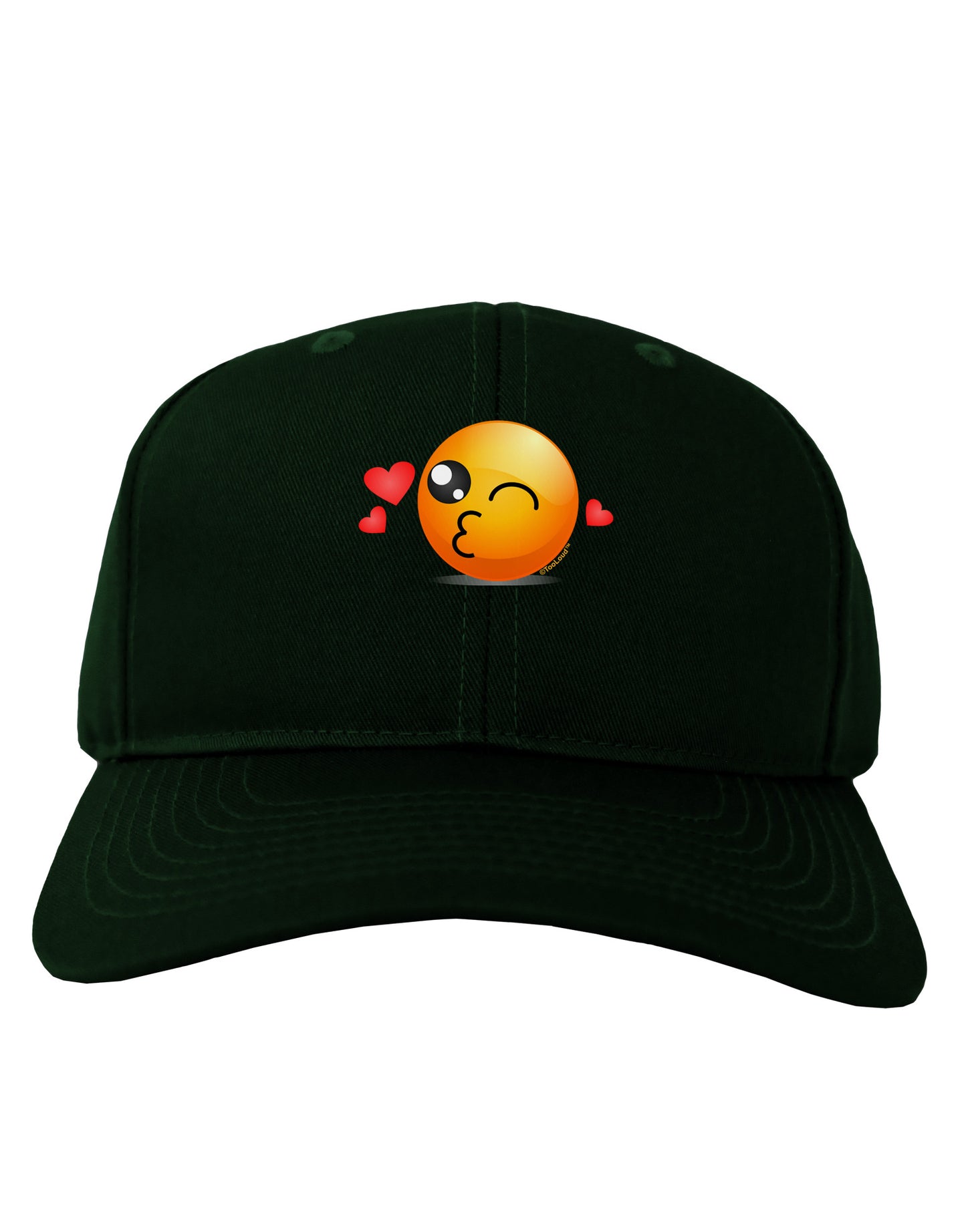 Kissy Face Emoji Adult Dark Baseball Cap Hat-Baseball Cap-TooLoud-Hunter-Green-One Size-Davson Sales