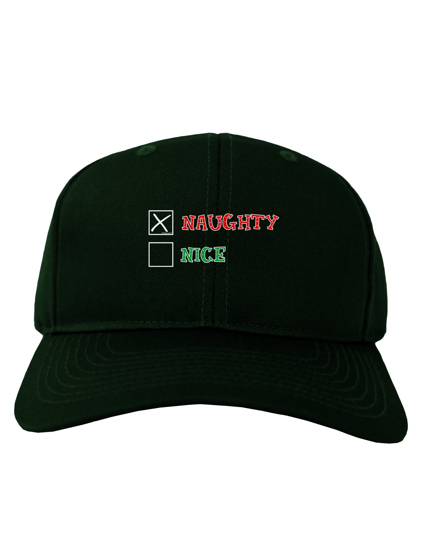 Naughty or Nice Christmas - Naughty Adult Dark Baseball Cap Hat-Baseball Cap-TooLoud-Hunter-Green-One Size-Davson Sales