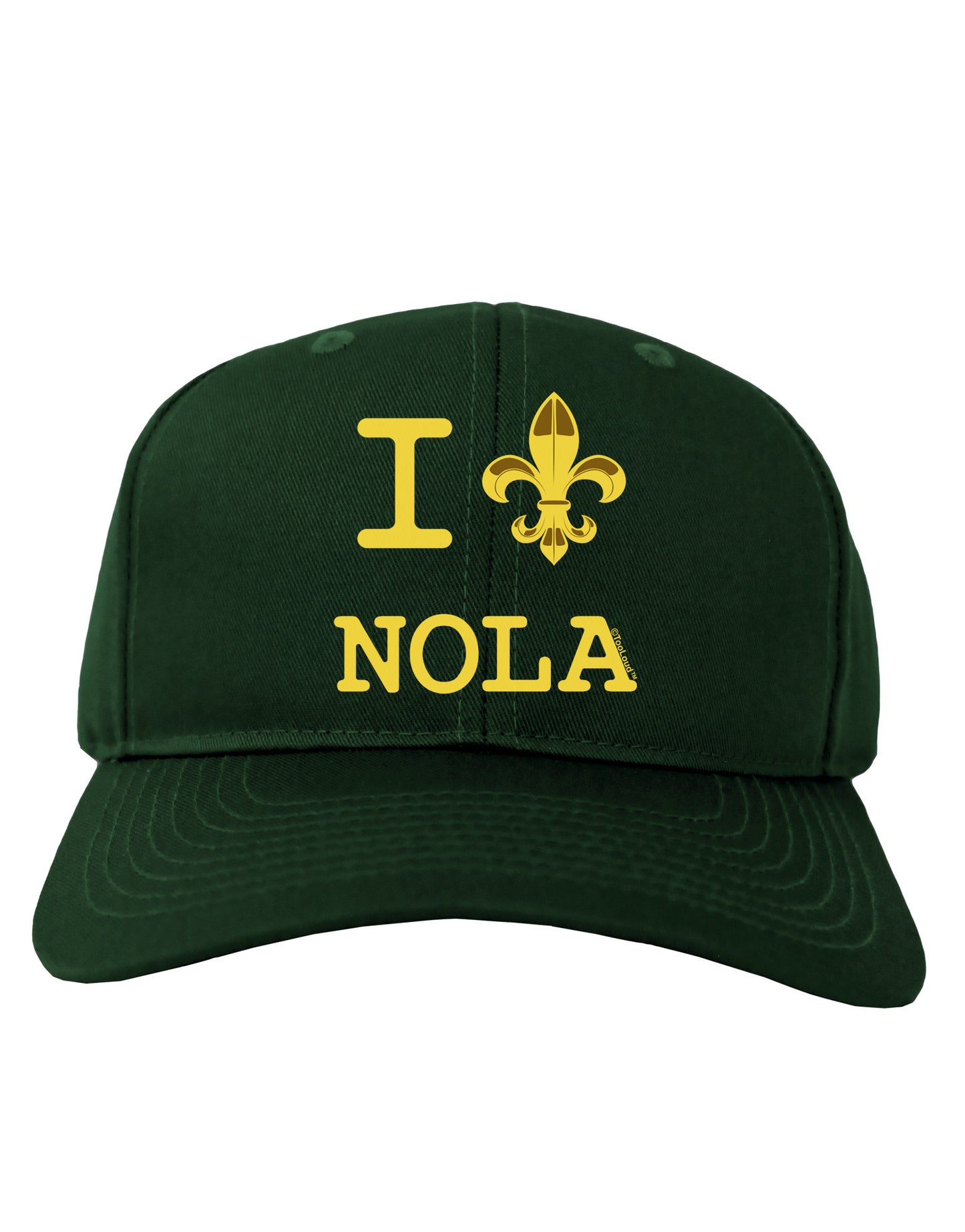 I Love NOLA Fleur de Lis Adult Dark Baseball Cap Hat-Baseball Cap-TooLoud-Hunter-Green-One Size-Davson Sales