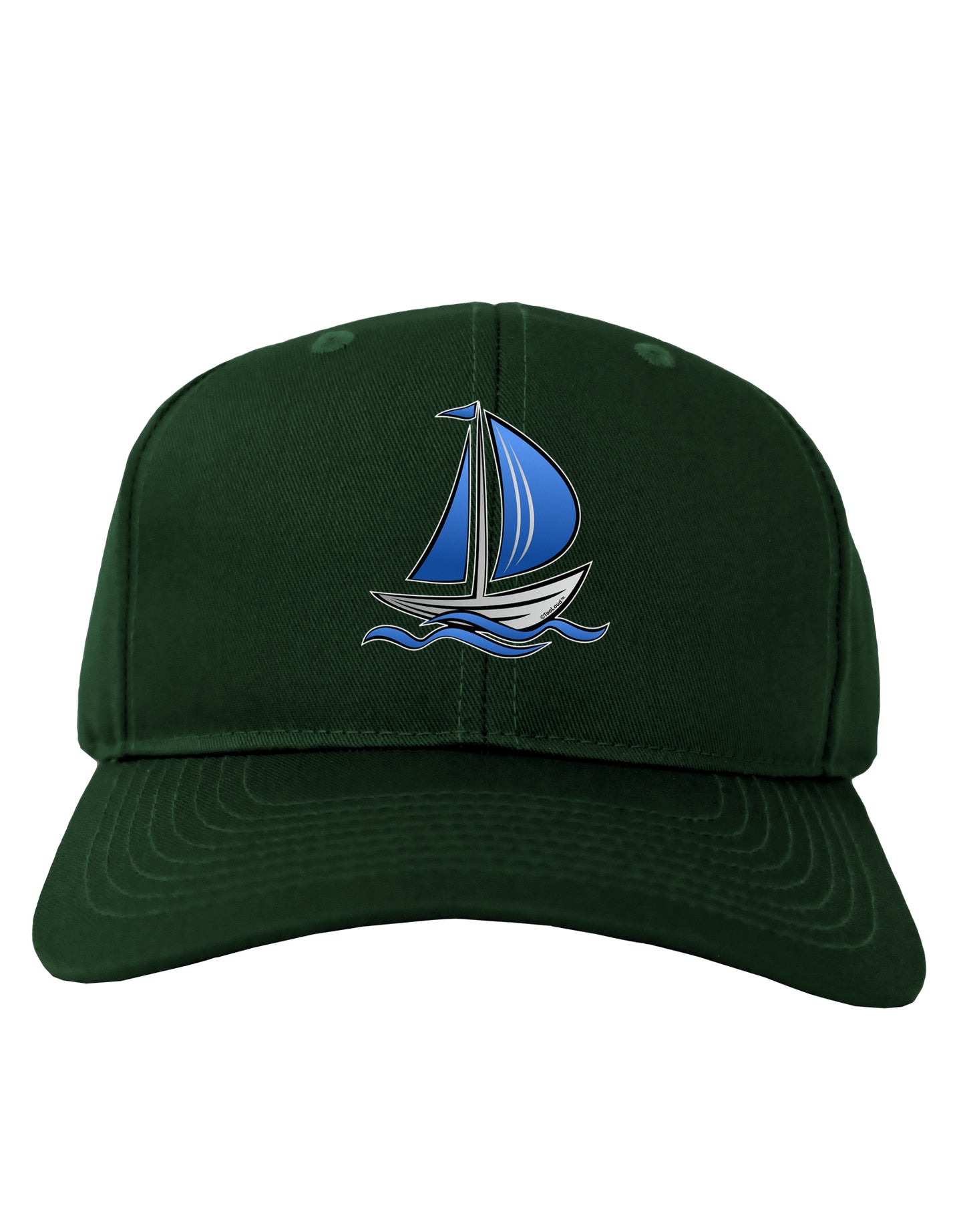 Blue Sailboat Adult Dark Baseball Cap Hat-Baseball Cap-TooLoud-Hunter-Green-One Size-Davson Sales