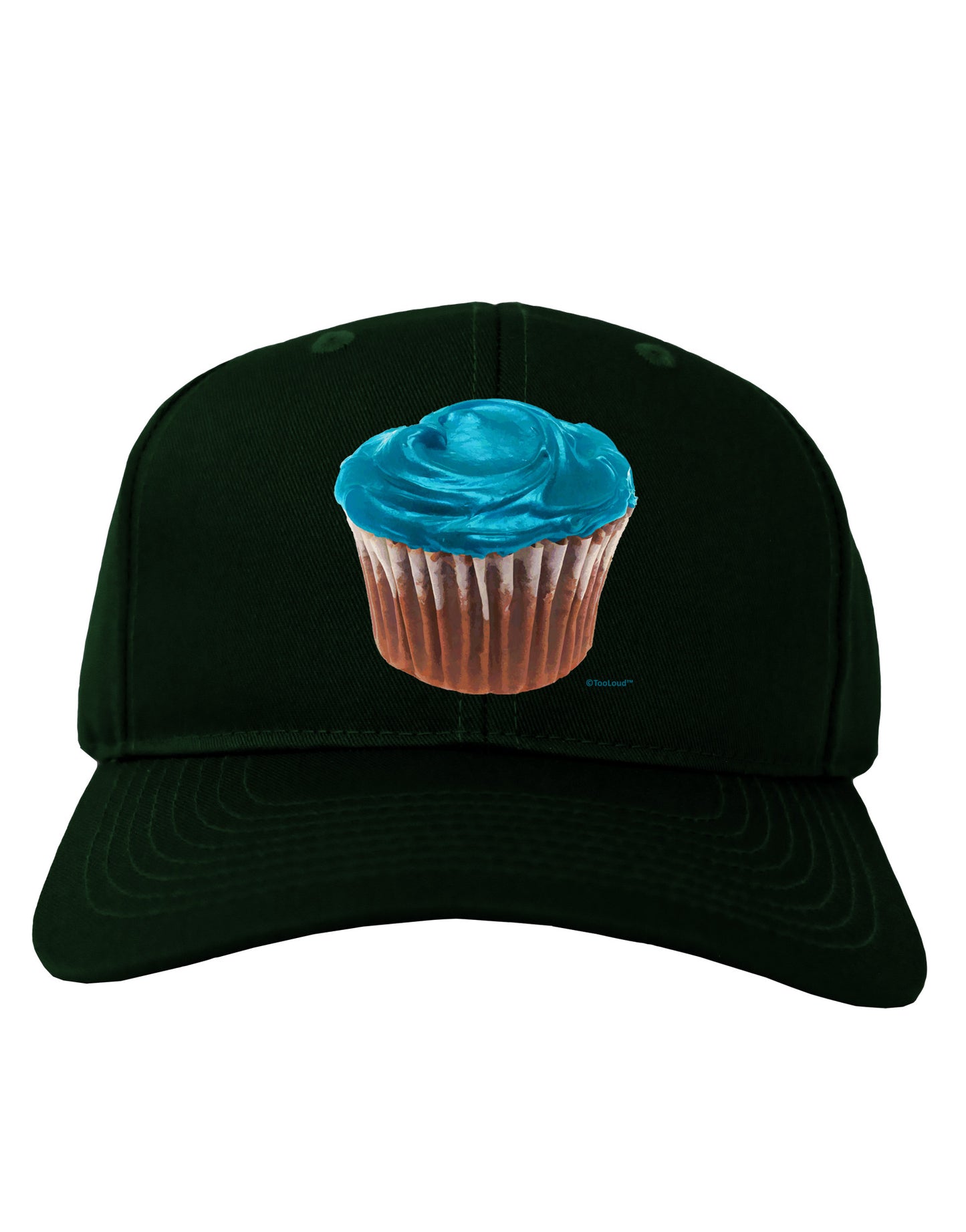 Giant Bright Turquoise Cupcake Adult Dark Baseball Cap Hat by TooLoud-Baseball Cap-TooLoud-Hunter-Green-One Size-Davson Sales