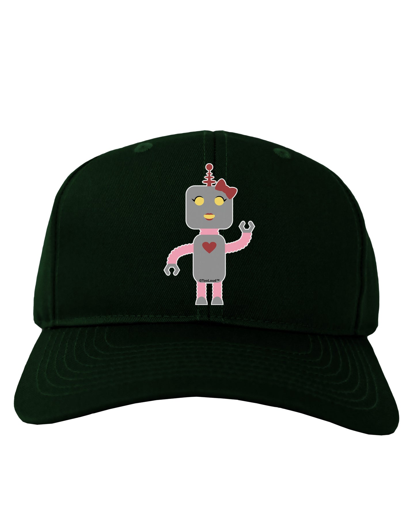 Cute Robot Female Adult Dark Baseball Cap Hat-Baseball Cap-TooLoud-Hunter-Green-One Size-Davson Sales
