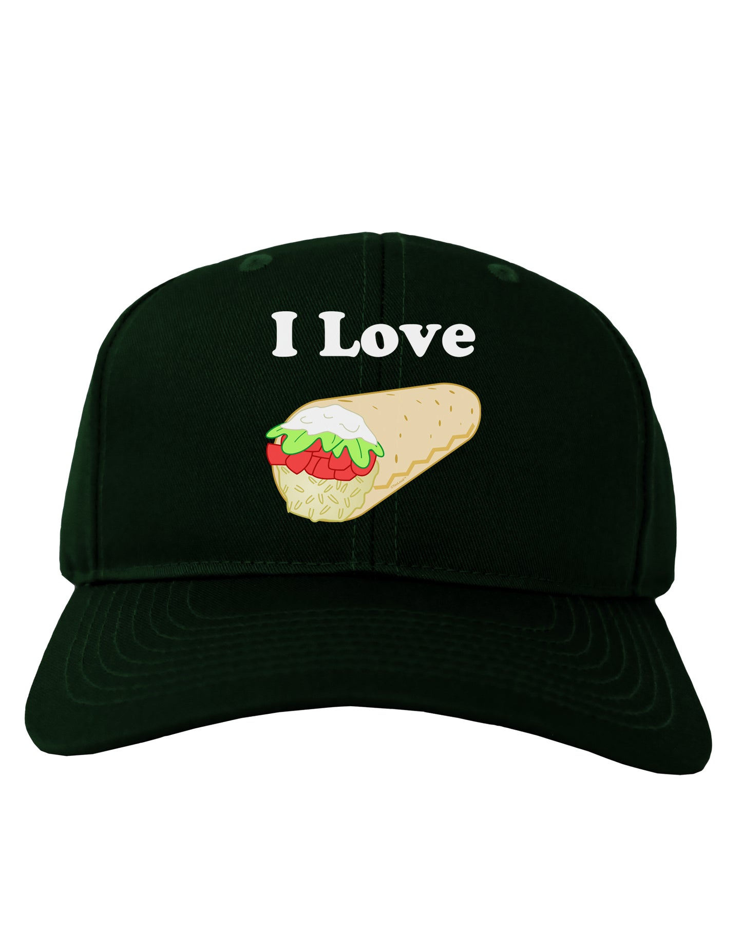 I Love Burritos - Funny Food Adult Dark Baseball Cap Hat-Baseball Cap-TooLoud-Hunter-Green-One Size-Davson Sales