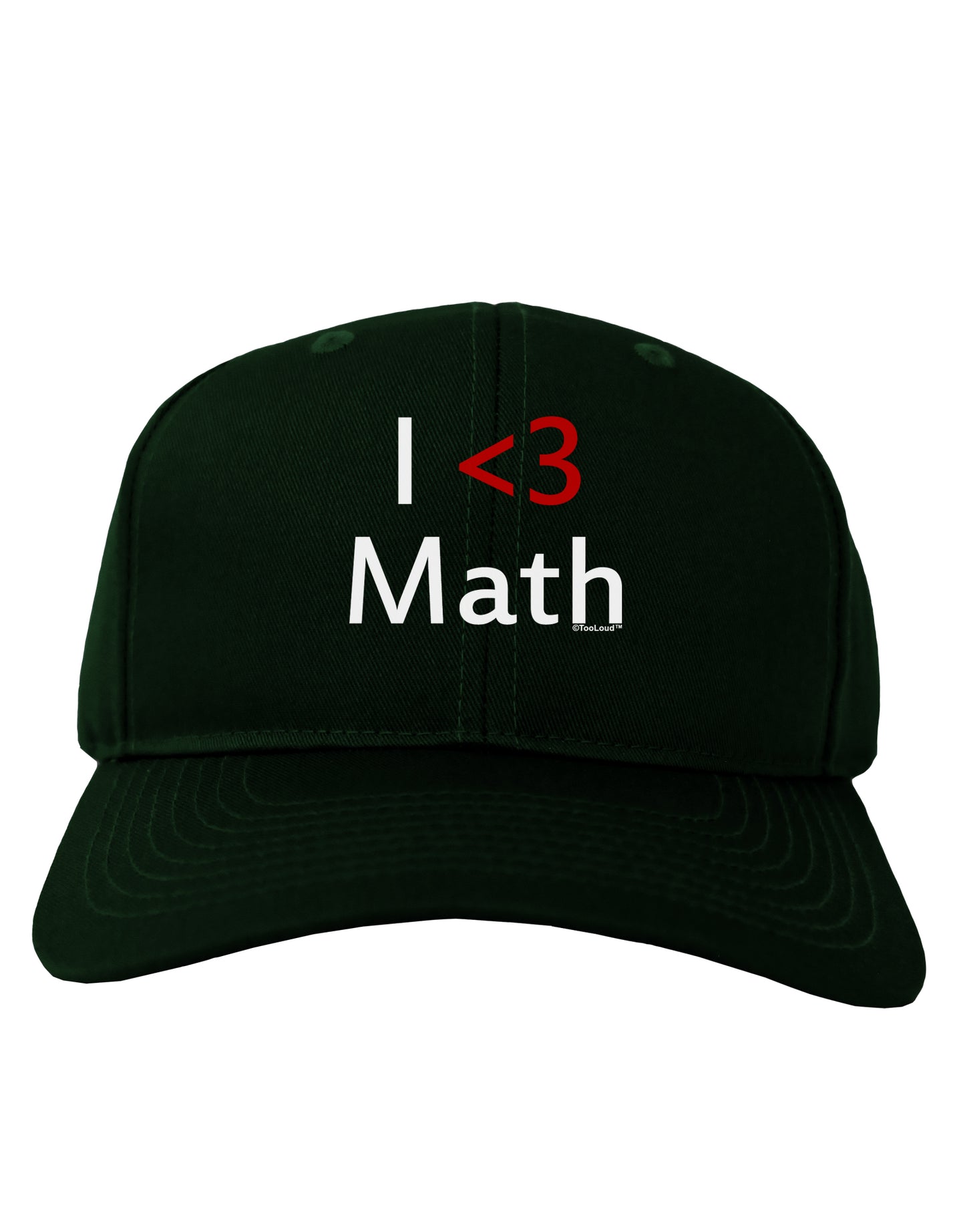 I Heart Math Adult Dark Baseball Cap Hat by TooLoud-Baseball Cap-TooLoud-Hunter-Green-One Size-Davson Sales