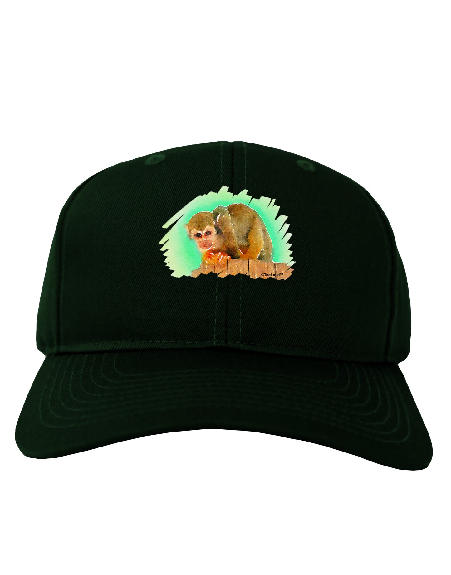 Squirrel Monkey Watercolor Adult Dark Baseball Cap Hat-Baseball Cap-TooLoud-Hunter-Green-One Size-Davson Sales
