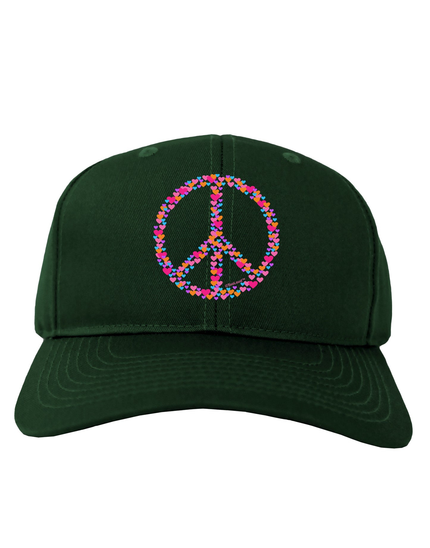 Peace Sign Hearts Adult Dark Baseball Cap Hat-Baseball Cap-TooLoud-Hunter-Green-One Size-Davson Sales