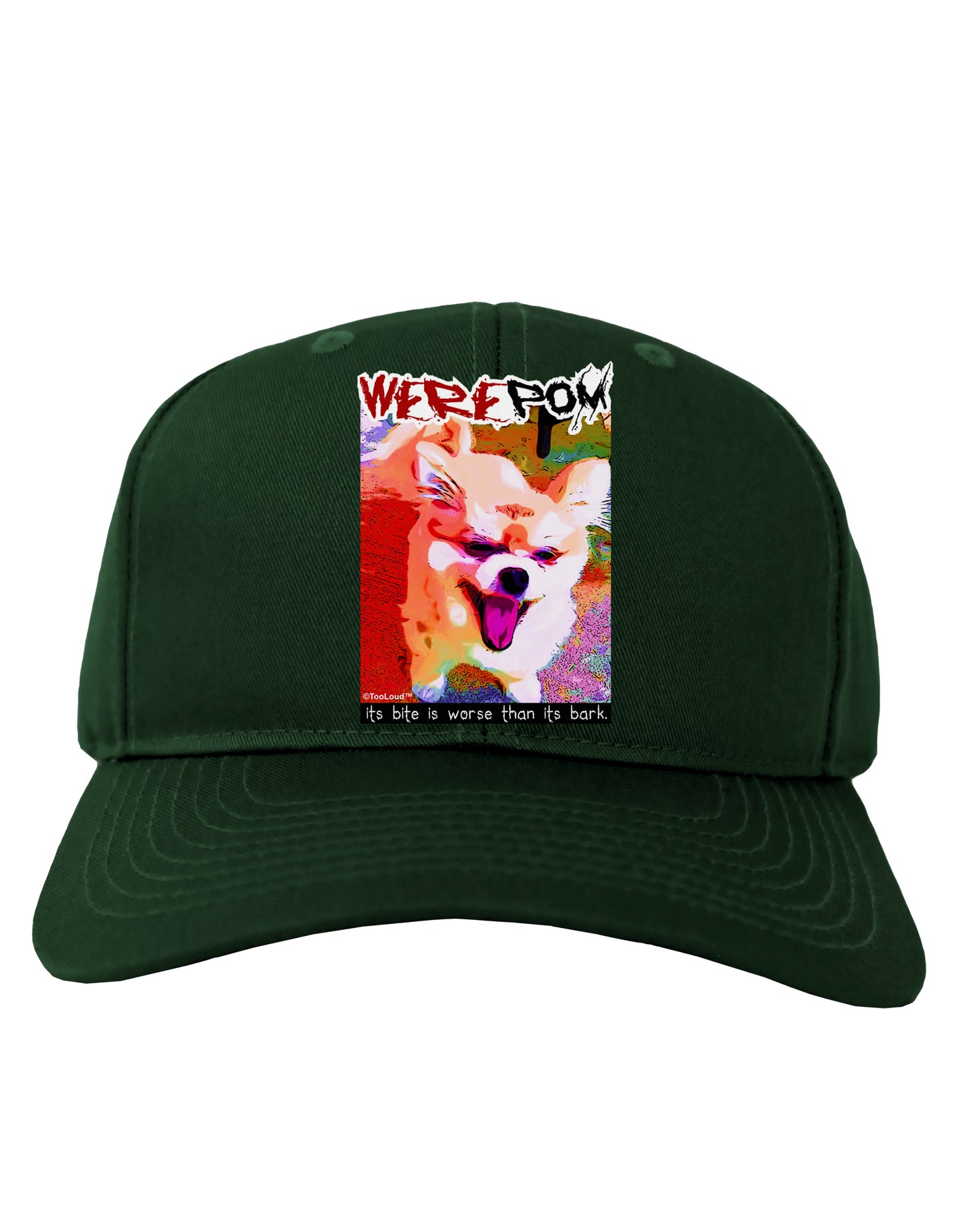 WerePom - Werewolf Pomeranian Adult Dark Baseball Cap Hat by TooLoud-Baseball Cap-TooLoud-Hunter-Green-One Size-Davson Sales