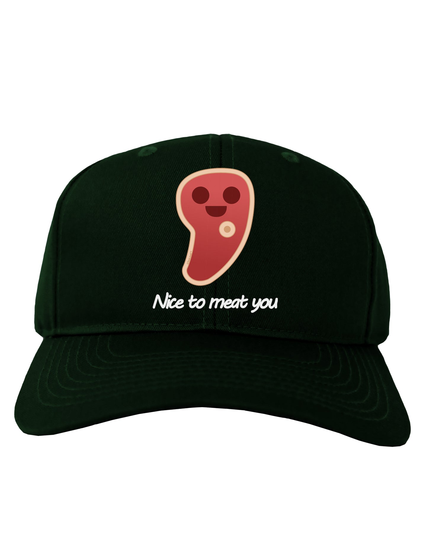 Steak - Nice to Meat You Adult Dark Baseball Cap Hat-Baseball Cap-TooLoud-Hunter-Green-One Size-Davson Sales