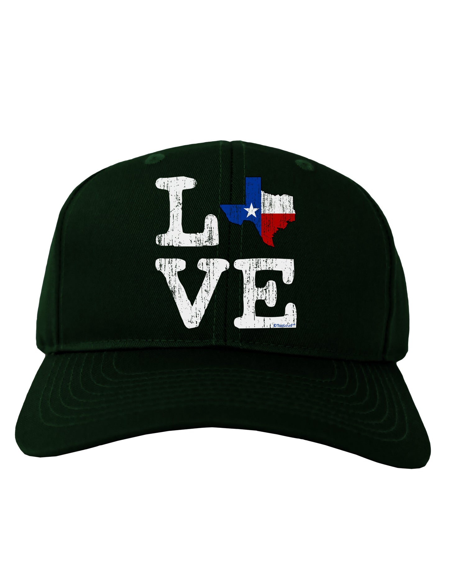 Texas Love Distressed Design Adult Dark Baseball Cap Hat by TooLoud-Baseball Cap-TooLoud-Hunter-Green-One Size-Davson Sales