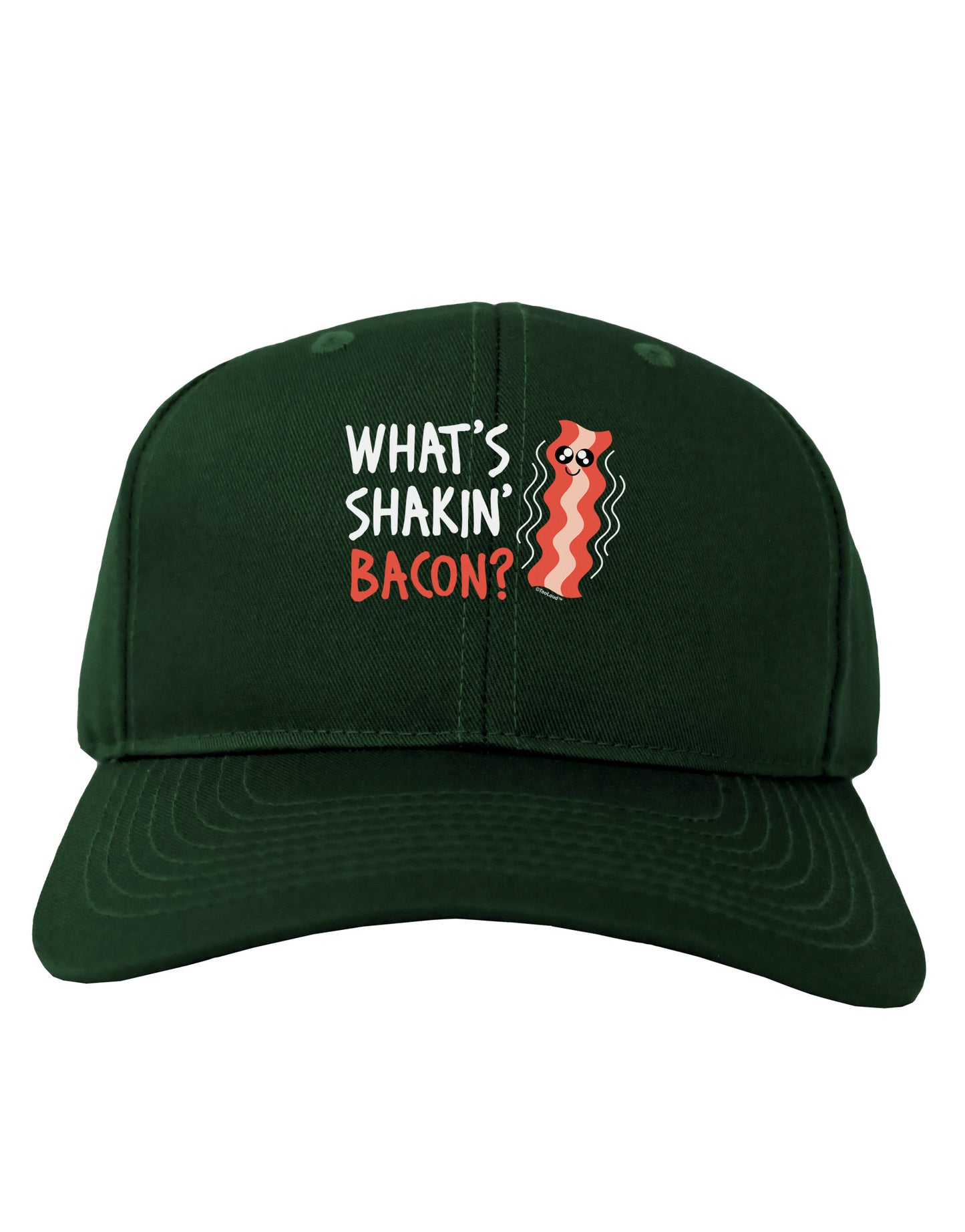 What's Shakin' Bacon Adult Dark Baseball Cap Hat-Baseball Cap-TooLoud-Hunter-Green-One Size-Davson Sales