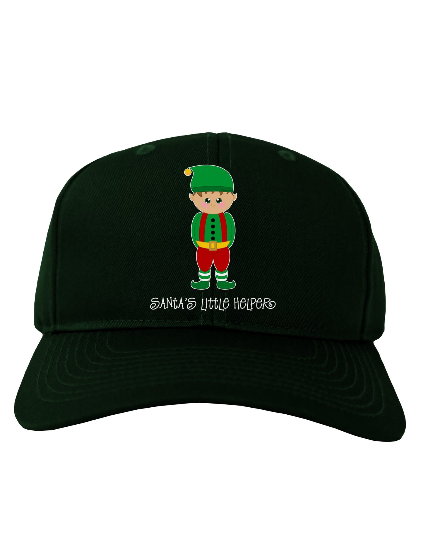 Santa's Little Helper Christmas Elf Boy Adult Dark Baseball Cap Hat-Baseball Cap-TooLoud-Hunter-Green-One Size-Davson Sales