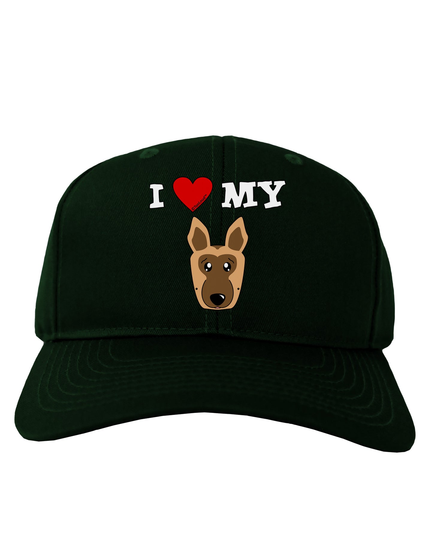 I Heart My - Cute German Shepherd Dog Adult Dark Baseball Cap Hat by TooLoud-Baseball Cap-TooLoud-Hunter-Green-One Size-Davson Sales