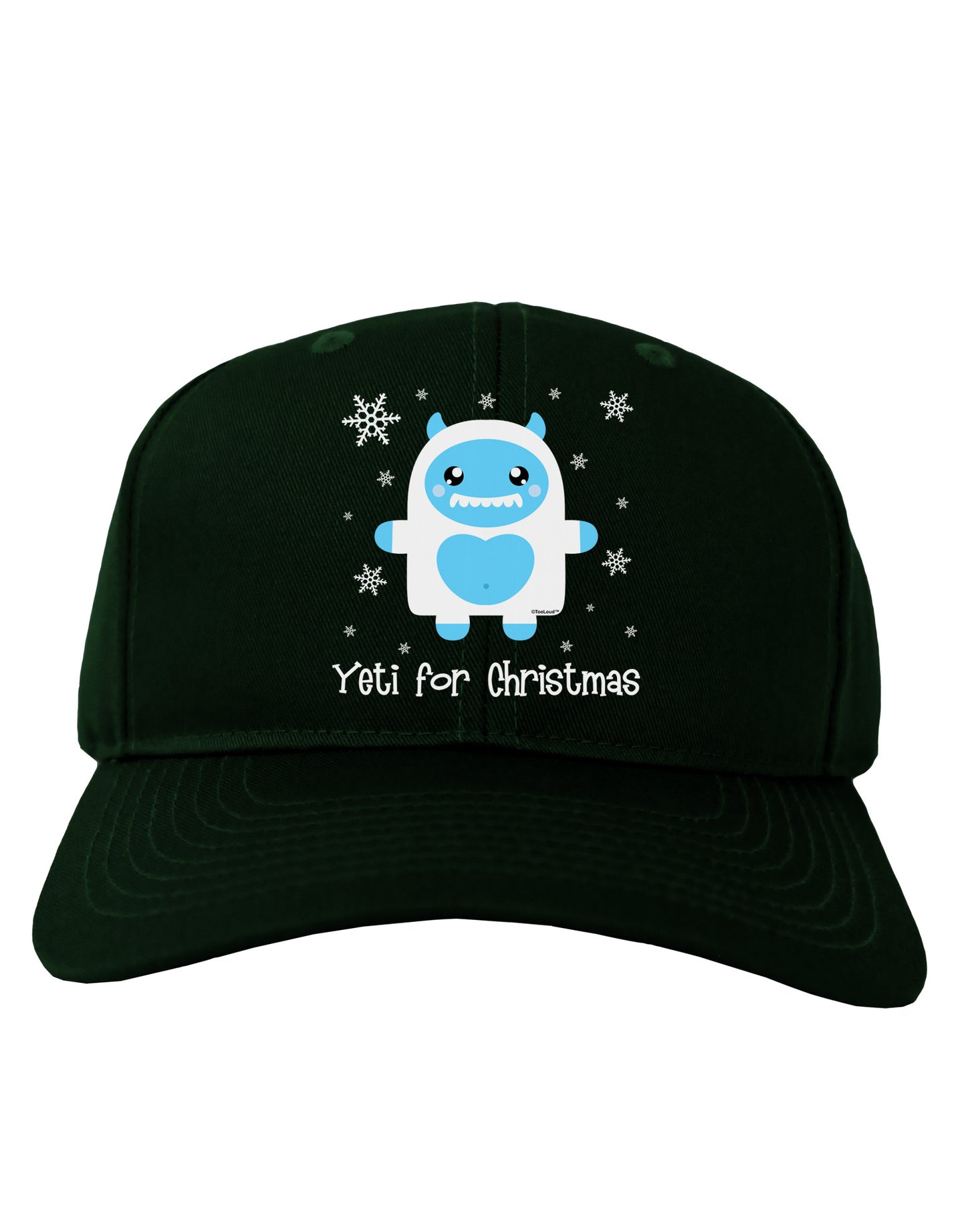 Yeti (Ready) for Christmas - Abominable Snowman Adult Dark Baseball Cap Hat-Baseball Cap-TooLoud-Hunter-Green-One Size-Davson Sales